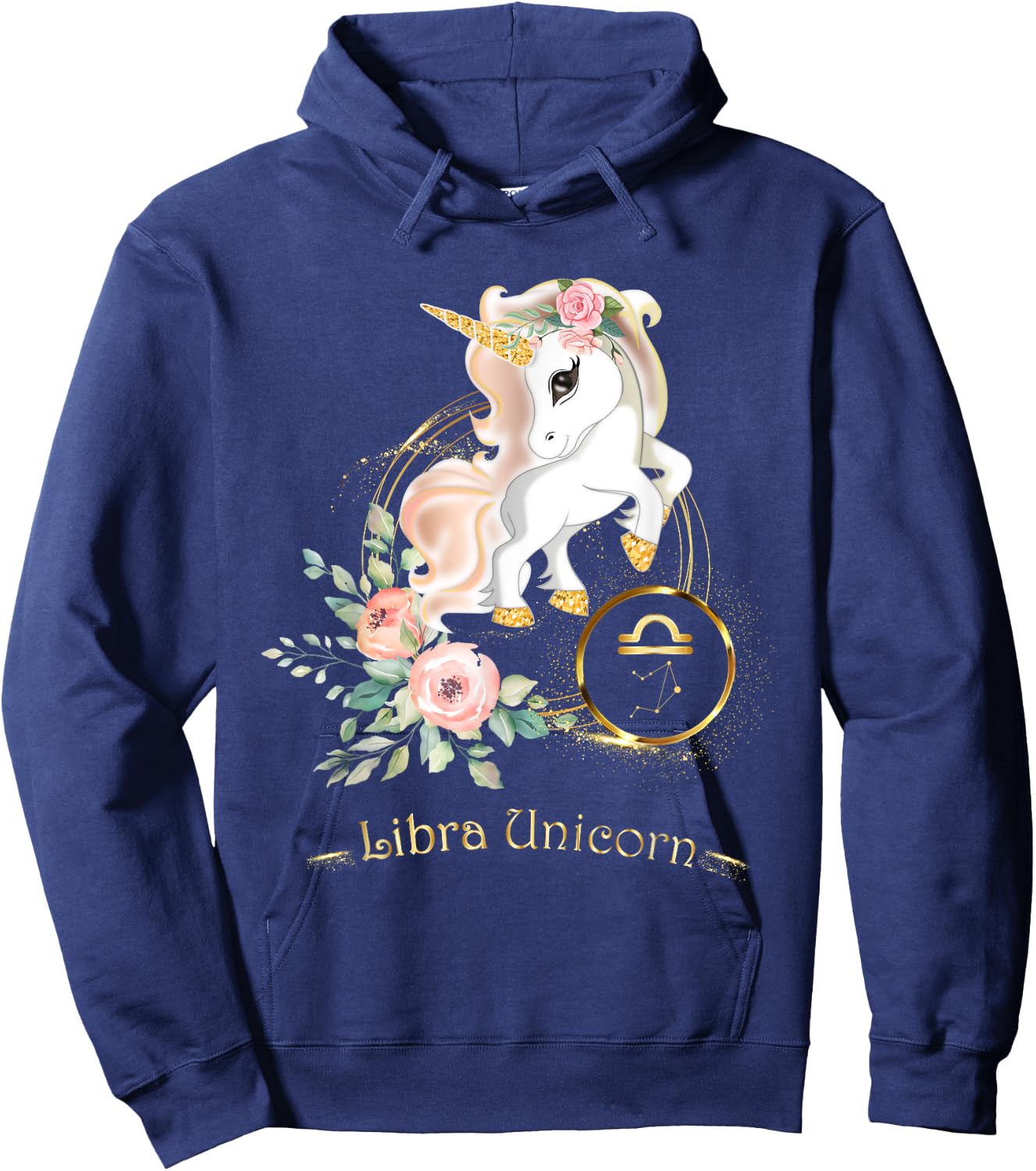 Libra Shirt Zodiac Unicorn Sign Astrology Kids Hoodie - Hoodie | Navy