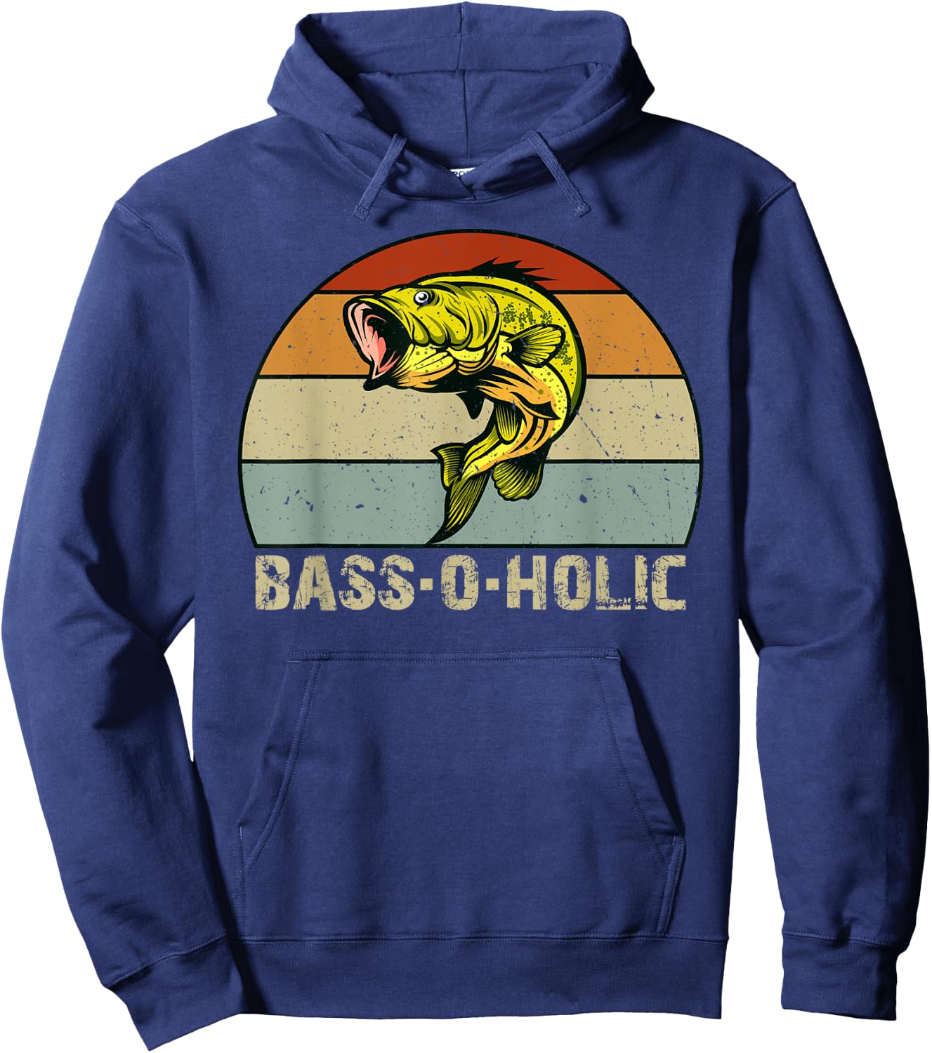 Bass-o-holic Addicted to Bass Fishing Gifts Hoodie - Hoodie | Navy