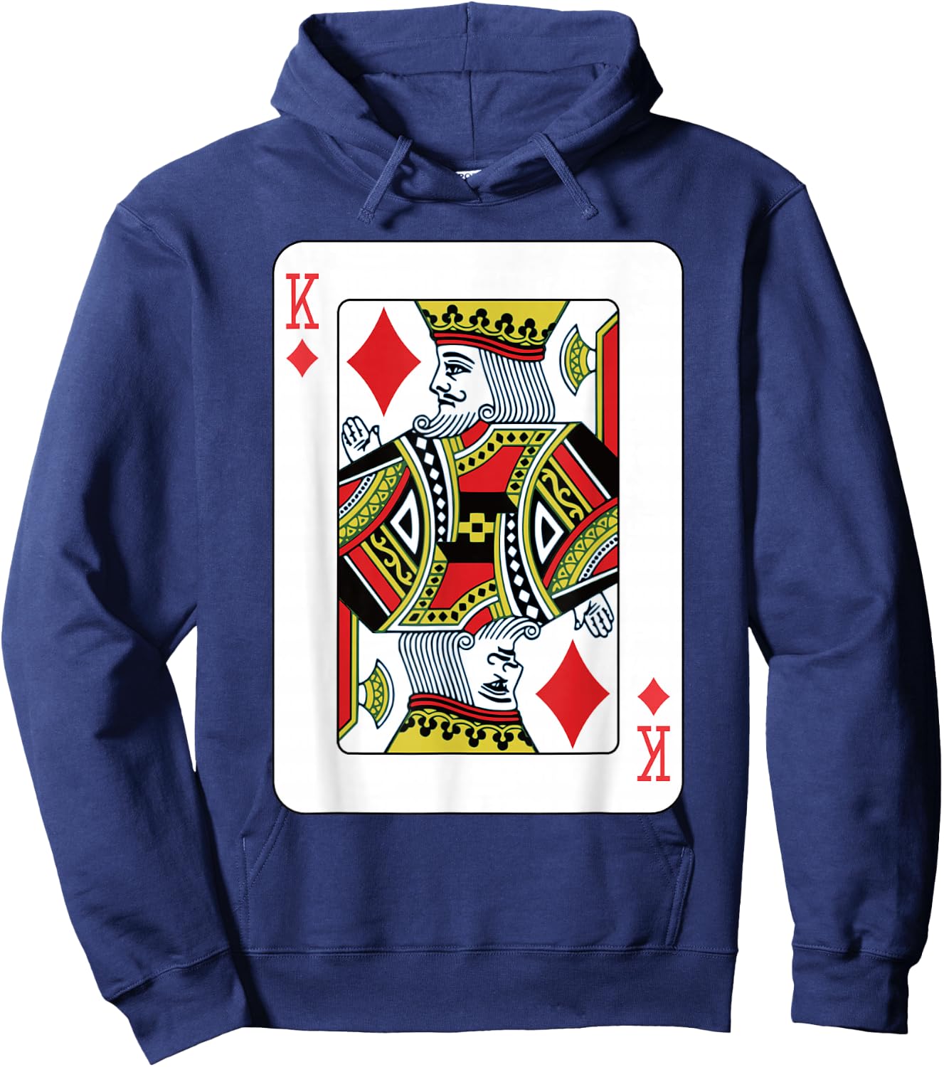 King of Diamonds Playing Card Poker Hoodie - Hoodie | Navy