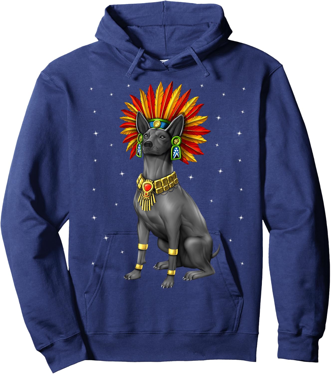 Aztec Xolo Dog Xoloitzcuintle Hoodie - Hoodie | Navy