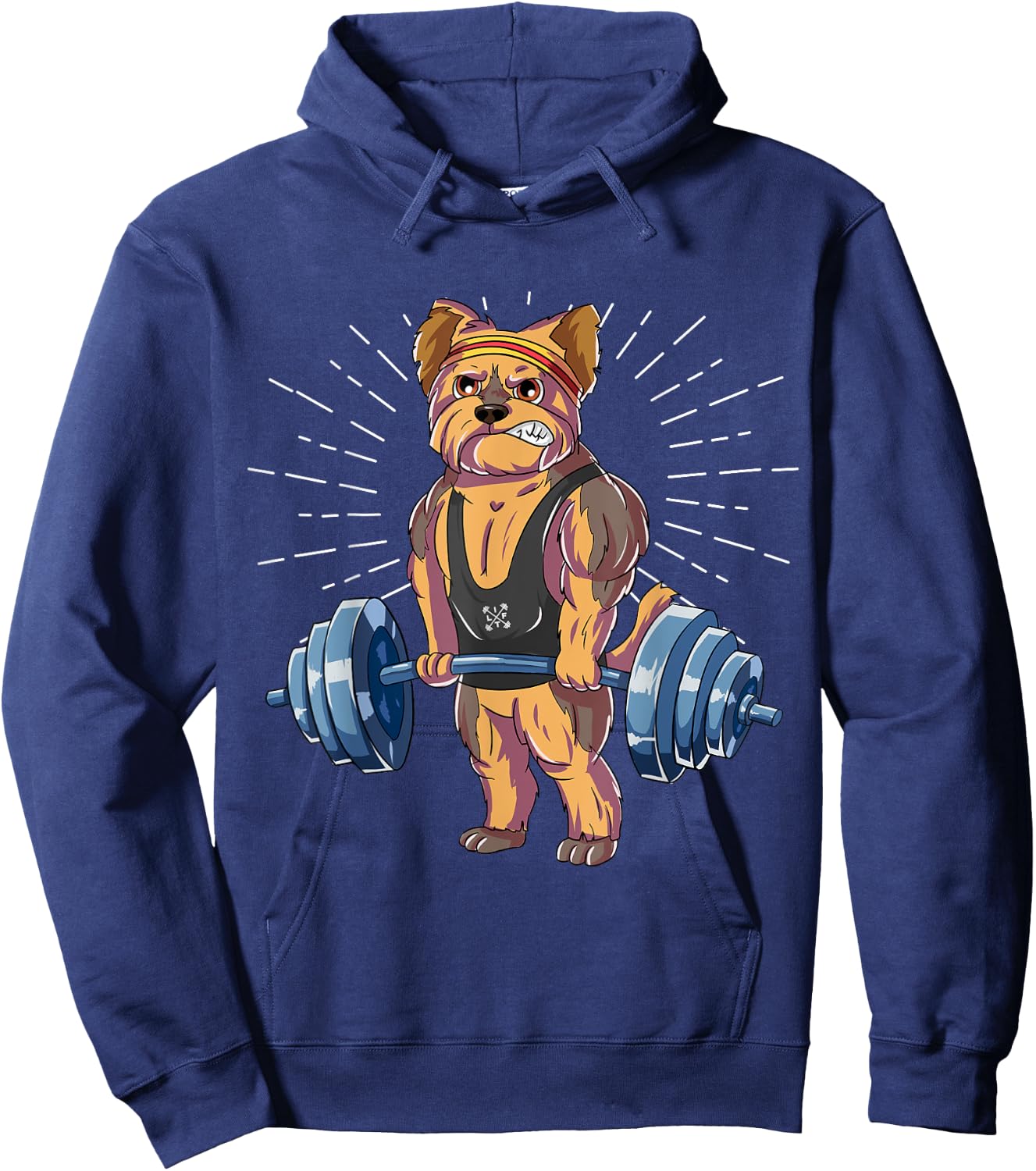 Yorkie Deadlift Fitness Gym Weightlifting Hoodie - Hoodie | Navy