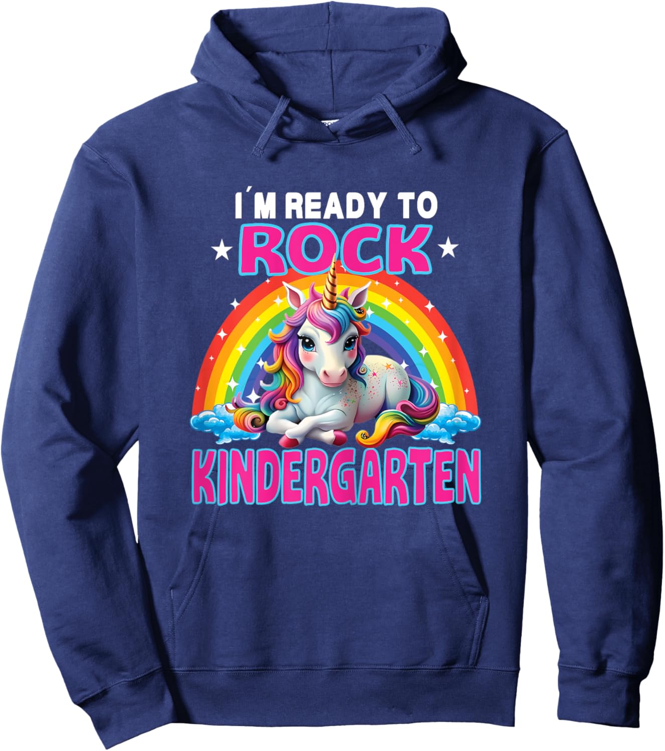 Rock Kindergarten Back To School gift girls Dabbing Unicorn Hoodie - Hoodie | Navy