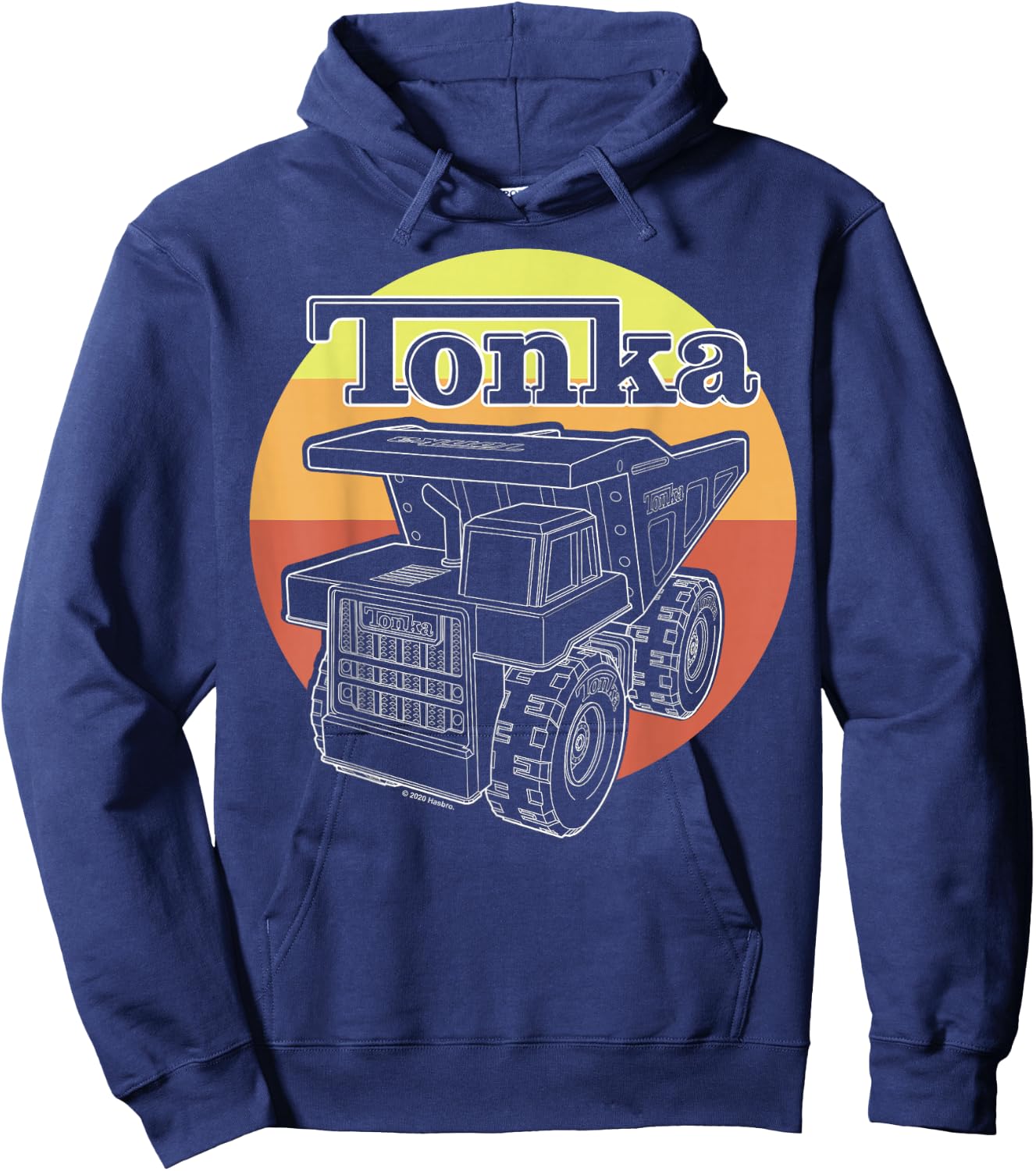Tonka Retro Sunset Stripe Vintage Truck Logo Hoodie - Hoodie | Navy