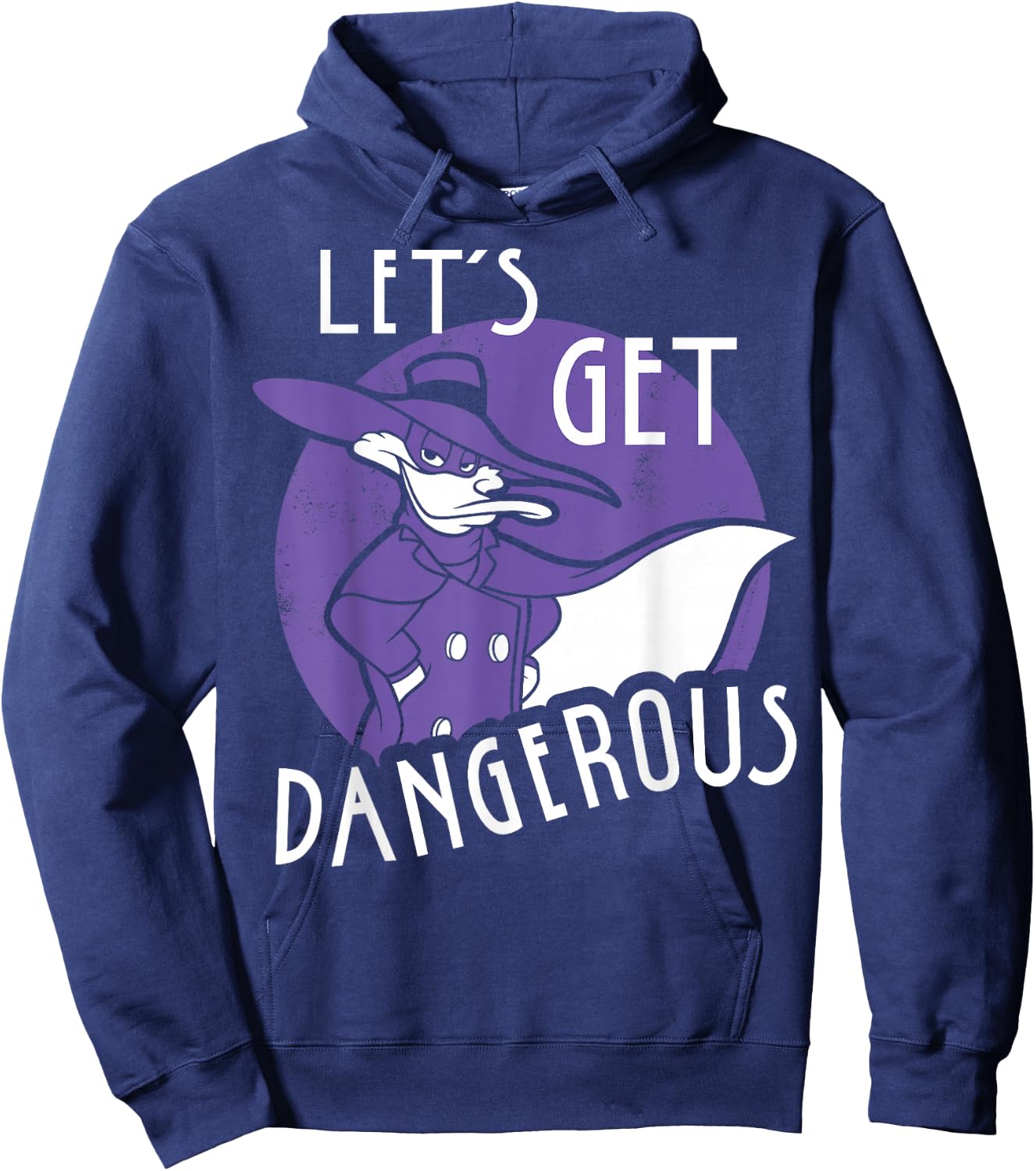 Disney Darkwing Duck Let's Get Dangerous Retro Circle Pose Hoodie - Hoodie | Navy