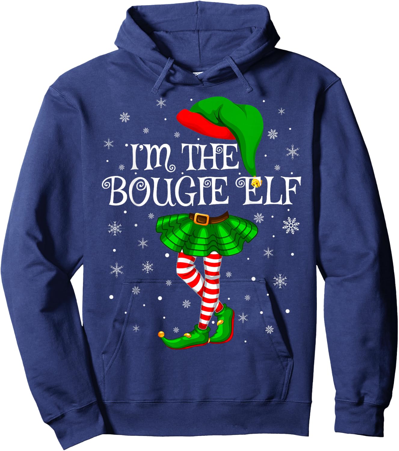 Bougie Elf Christmas Matching Family Women Girls Elf Hoodie - Hoodie | Navy