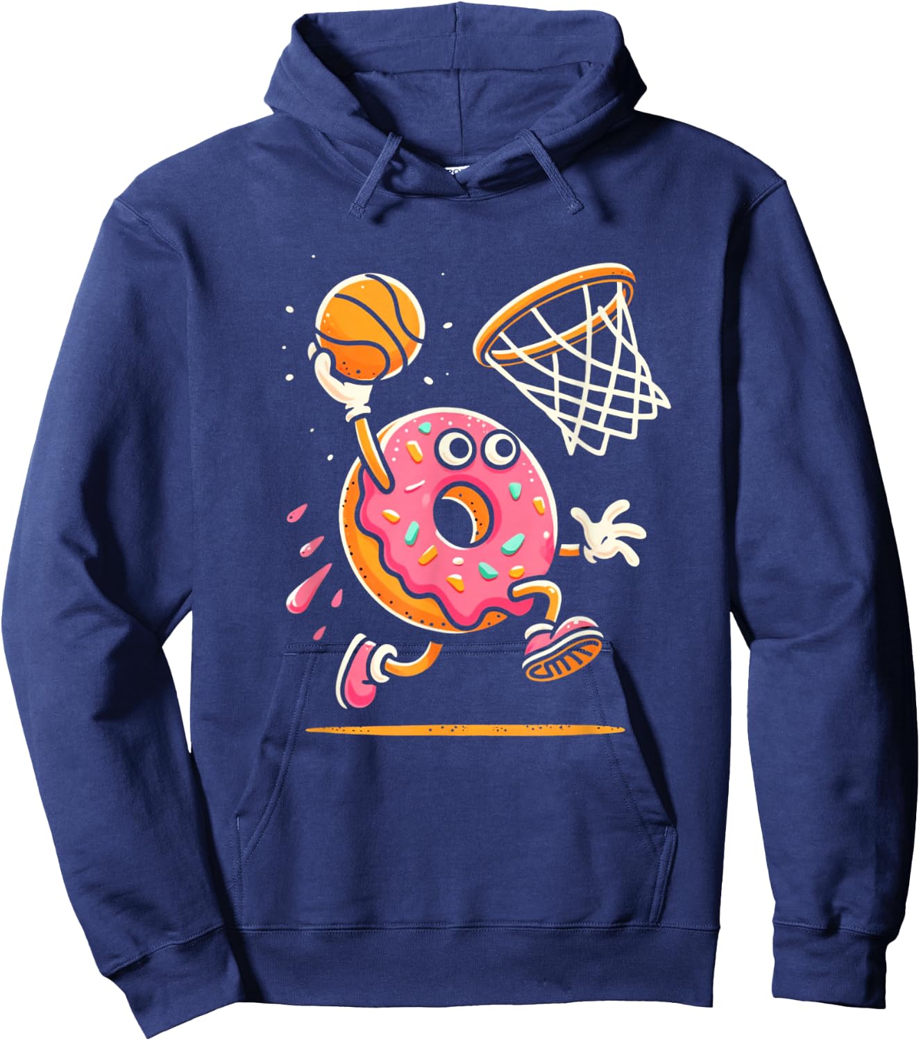 Funny Donut Dunking Basketball Food Champ Sports Donut Hoodie - Hoodie | Navy