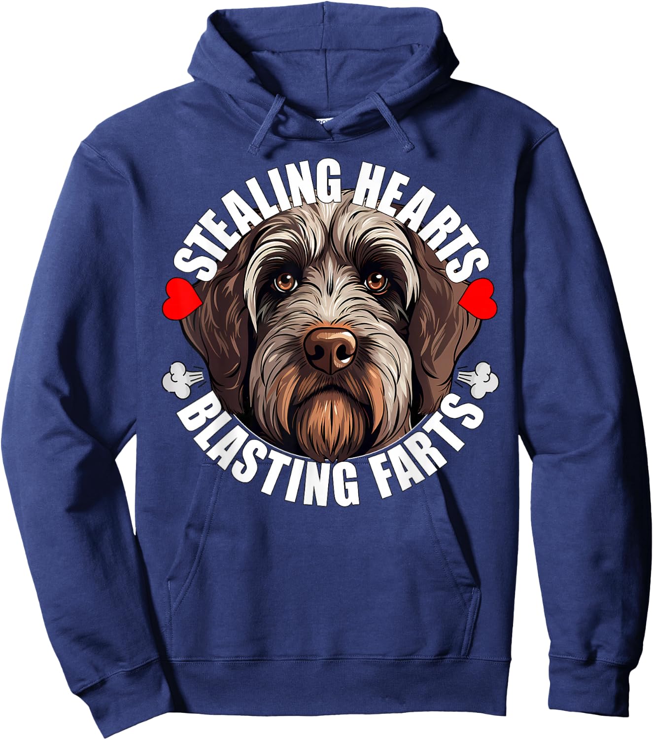 Wirehaired Pointing Griffon Stealing Hearts Blasting Farts Hoodie - Hoodie | Navy