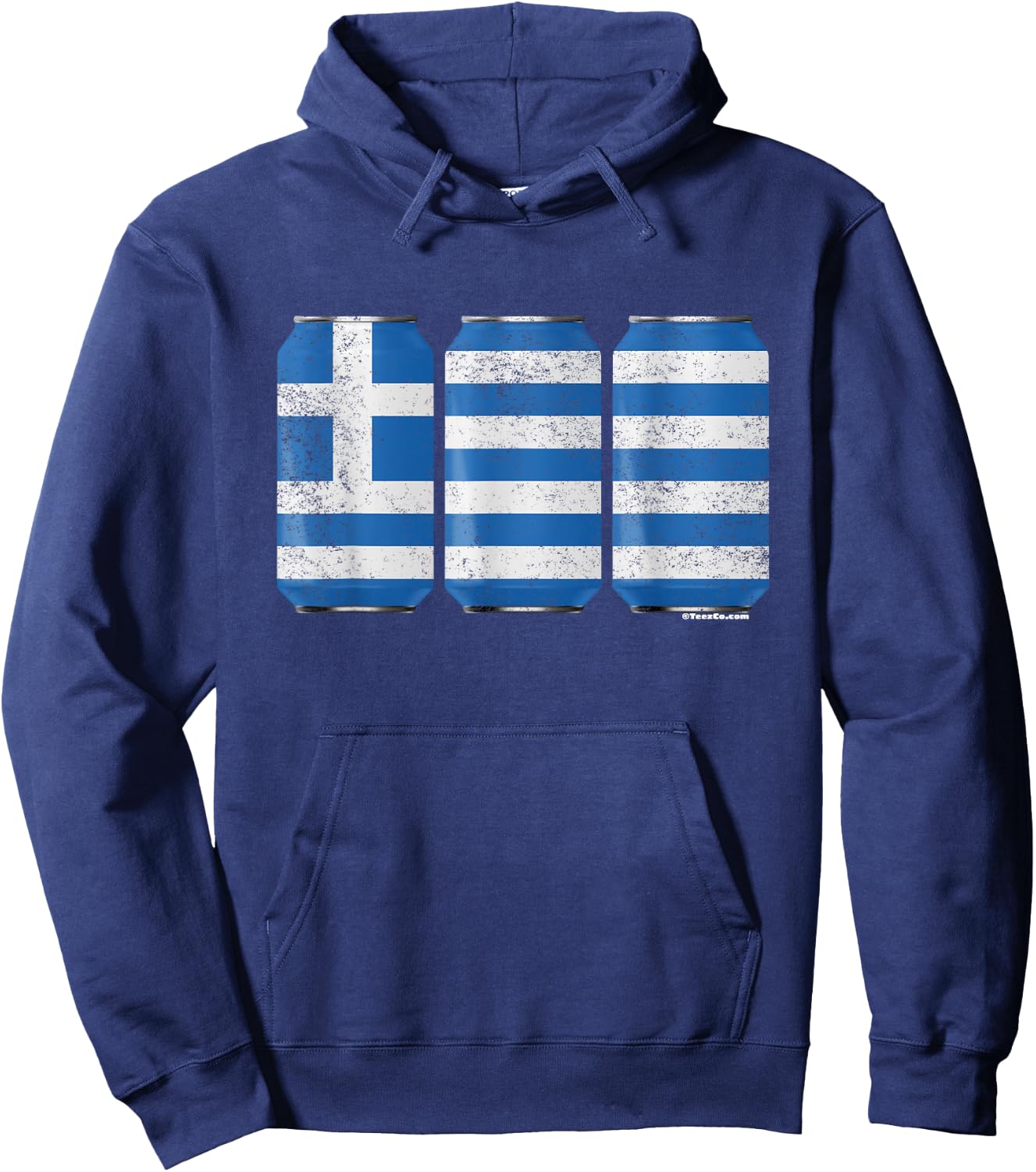Cool Graphic Beer Cans Greece Flag Hoodie - Hoodie | Navy