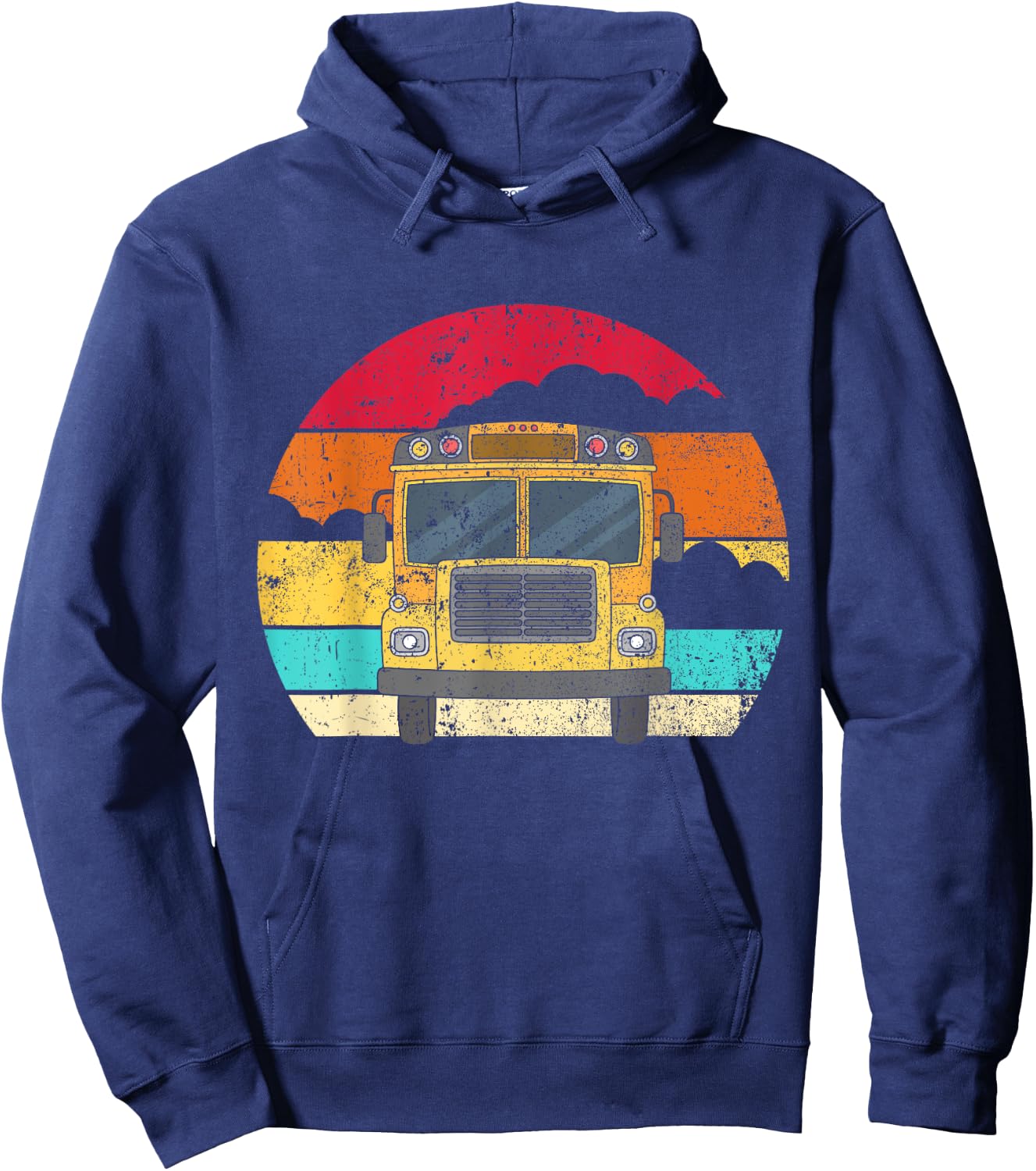 Retro Yellow School Bus for School Bus Driver and Busman Hoodie - Hoodie | Navy