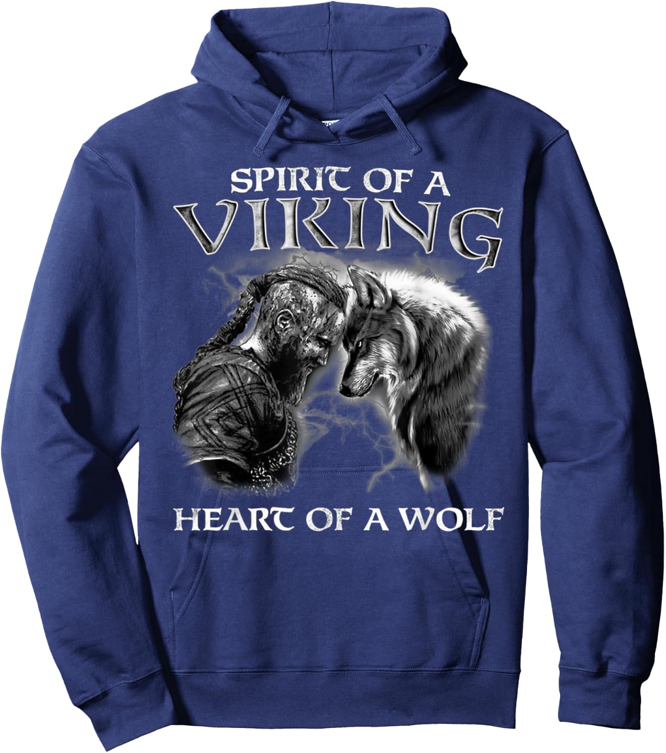Spirit Of A Viking Heart Of A Wolf - Viking - Wolf Warrior Hoodie - Hoodie | Navy