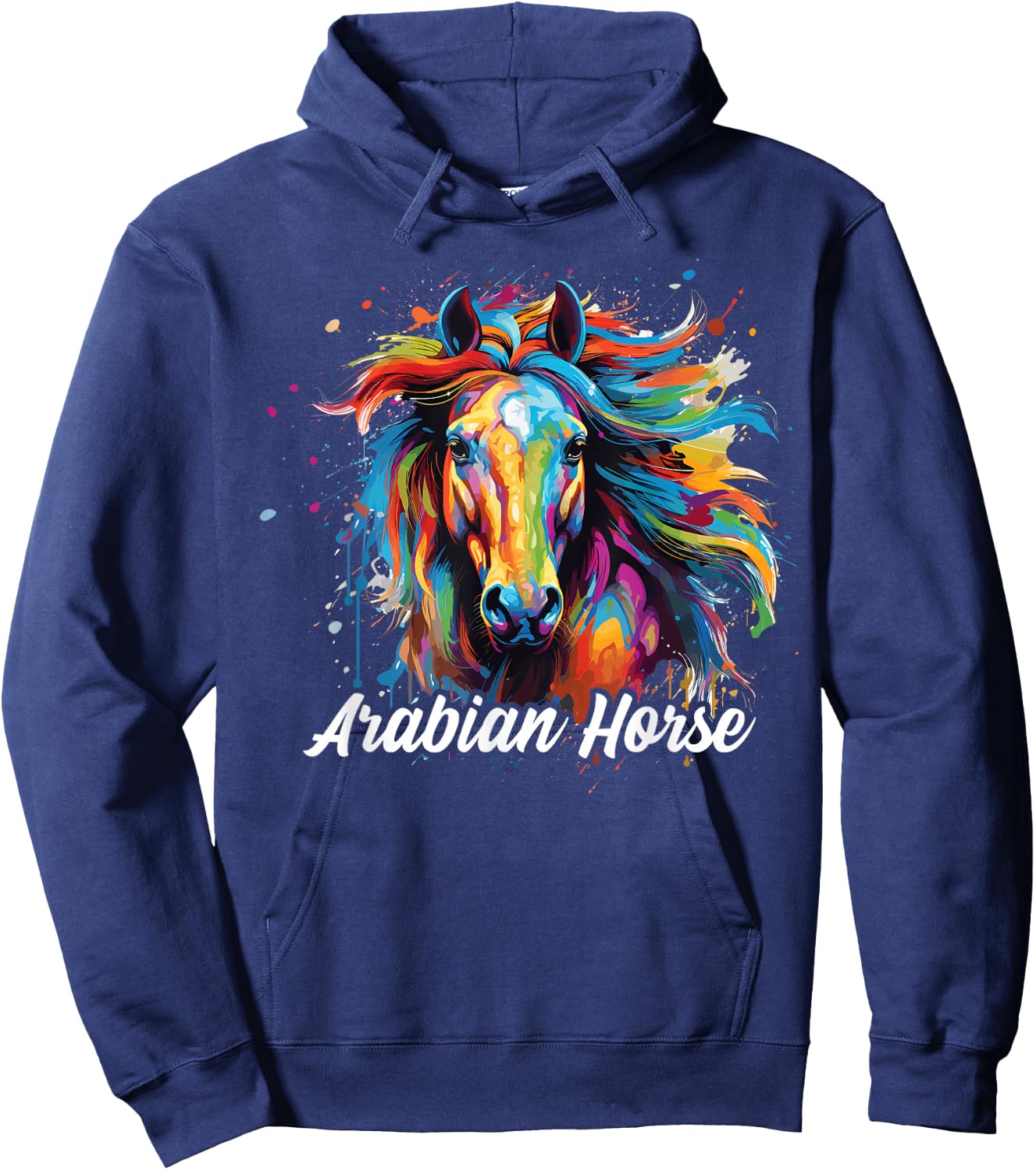 Arabian Horse Paint Splatter, Arabian Horse Hoodie - Hoodie | Navy