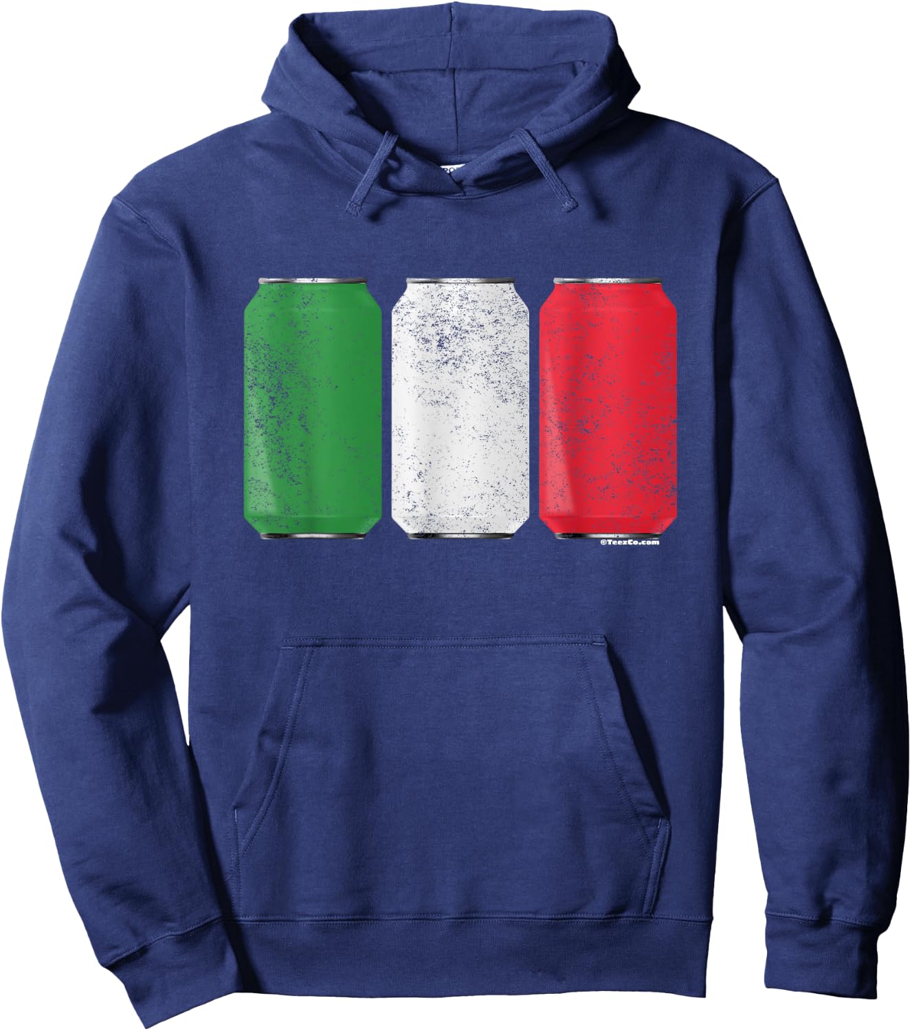 Cool Graphic Beer Cans Italy Flag Hoodie - Hoodie | Navy