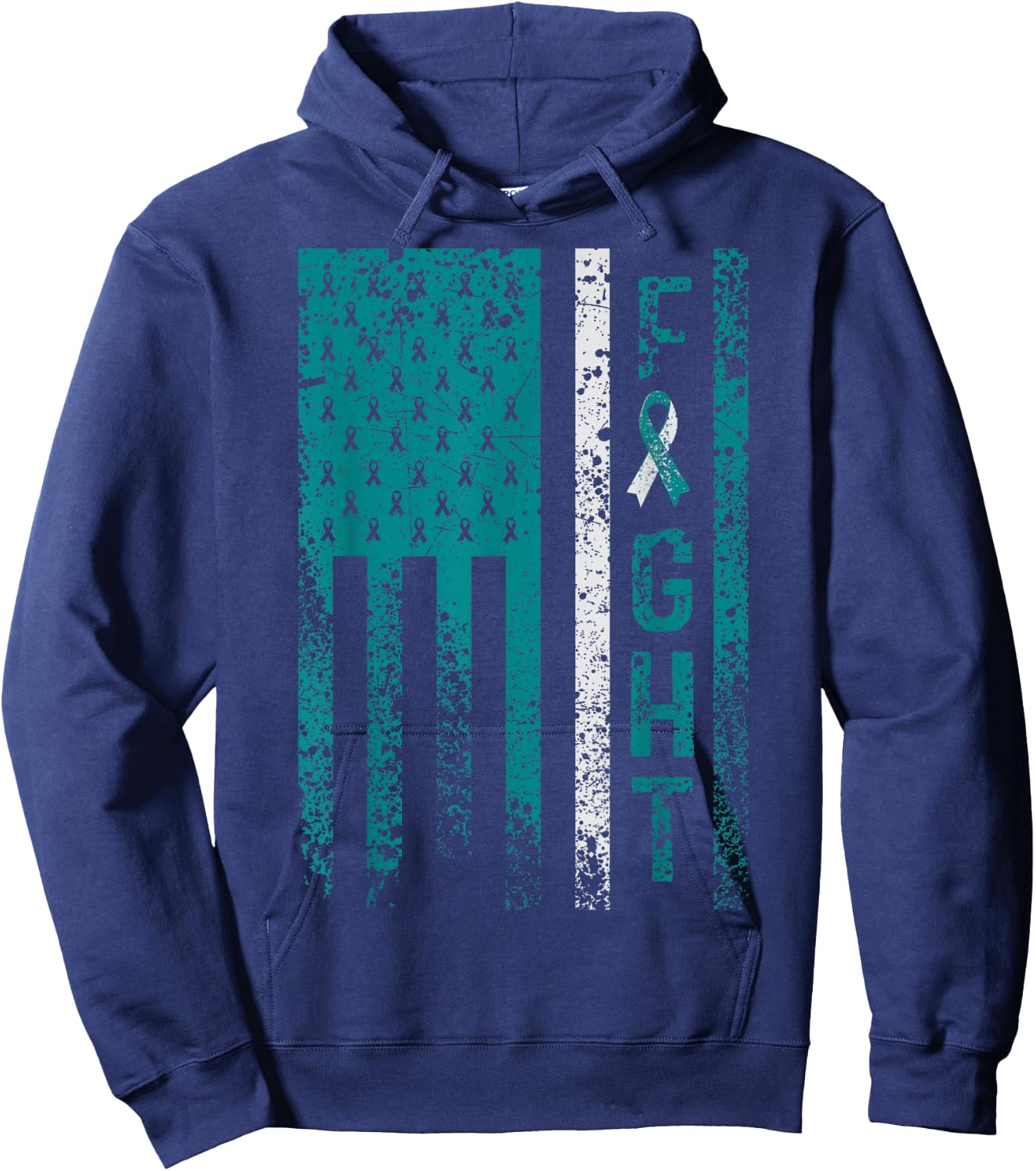 Cervical Cancer Awareness by Cervical Cancer Awareness Products - Adult Black Short Sleeve - Size Small Hoodie - Hoodie | Navy
