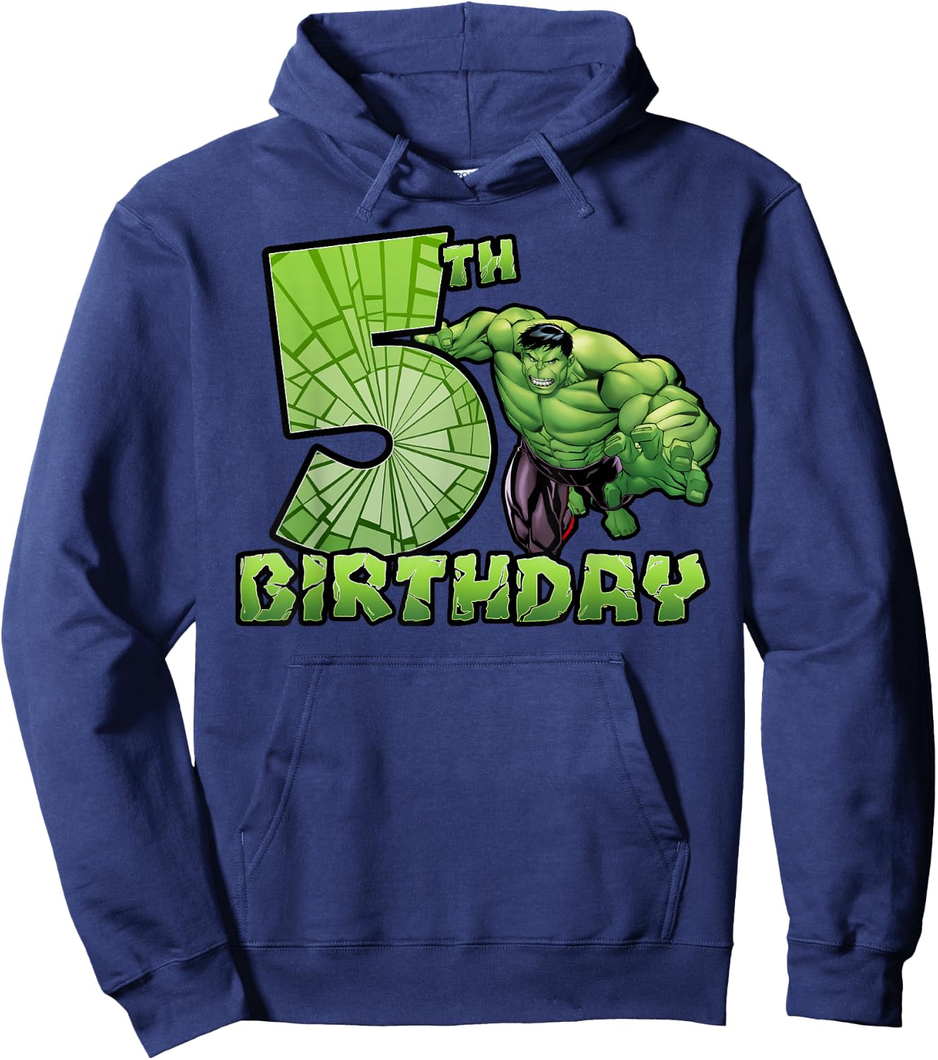 Marvel Avengers Hulk Smash 5th Birthday Hoodie - Hoodie | Navy