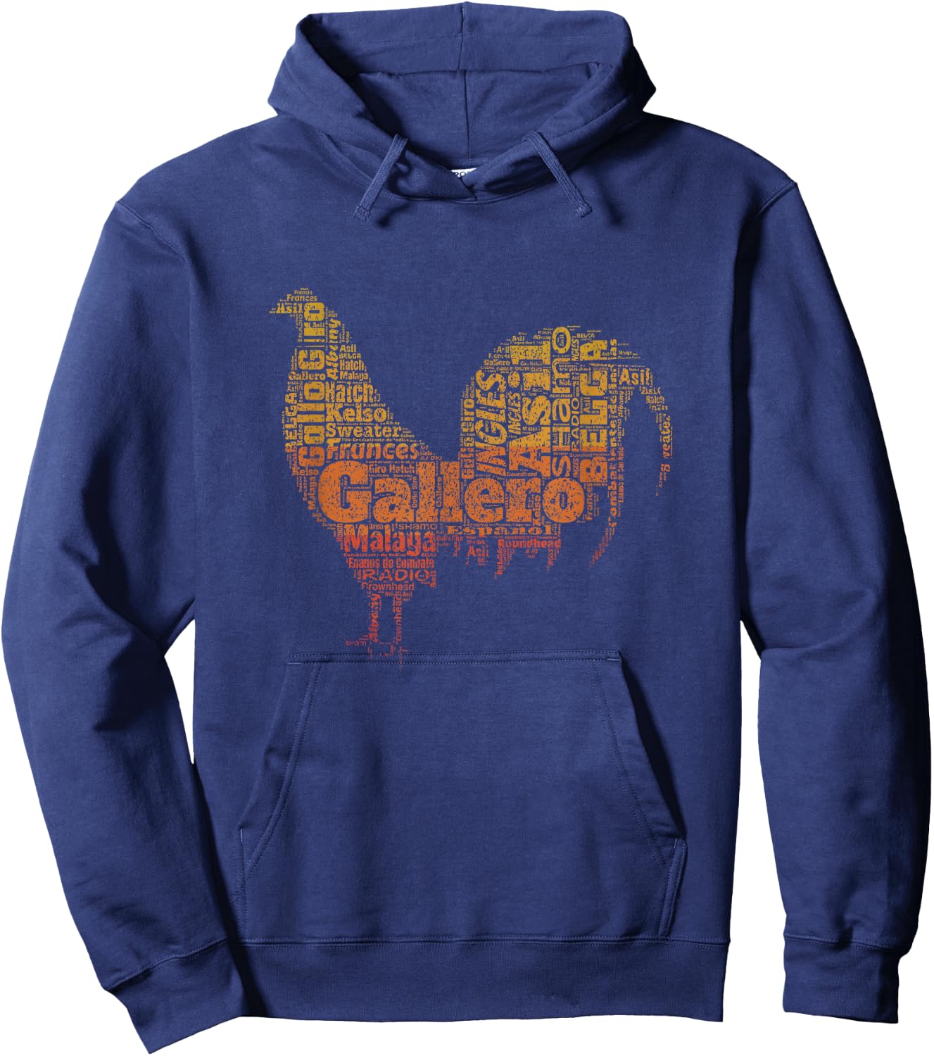 Gallero Tipos De Gallo De Pelea Silueta De Gallo Hoodie - Hoodie | Navy