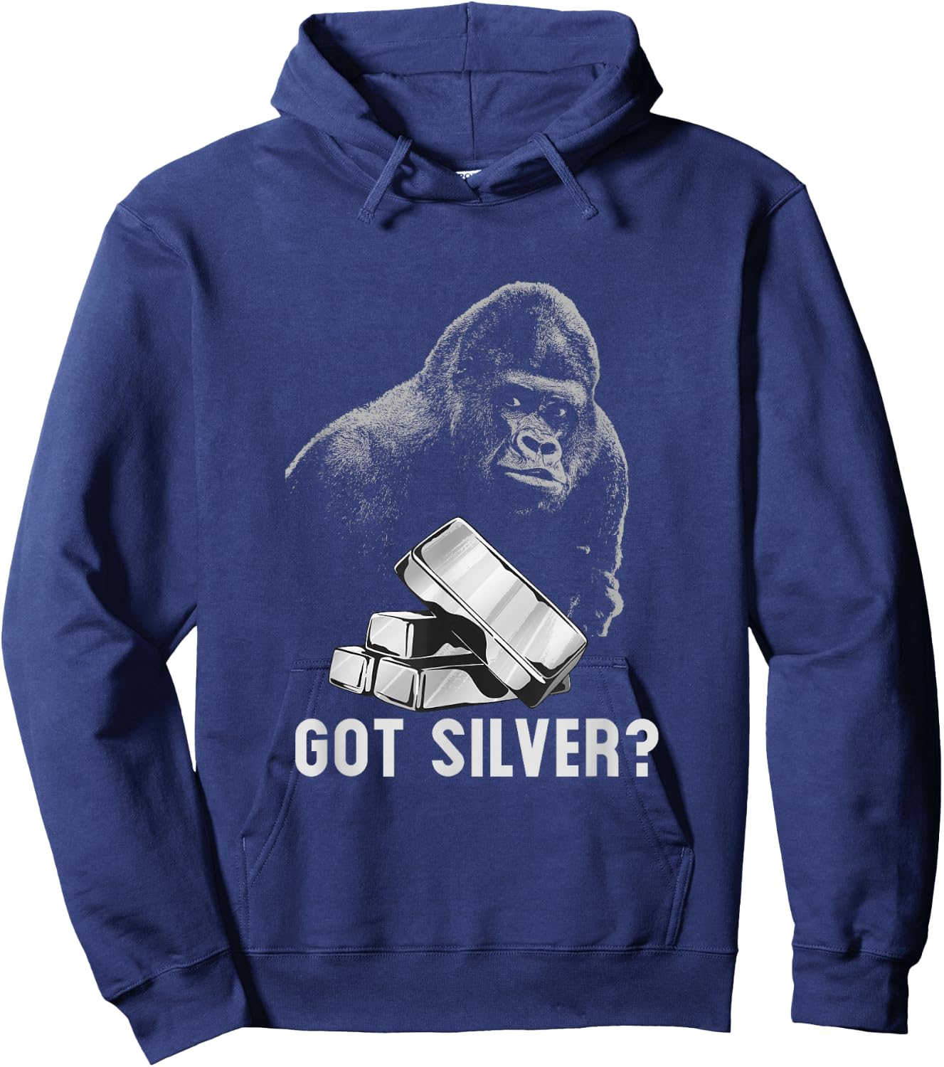 Silver Back Monkey Has Silver Wallstreetsilver Hoodie - Hoodie | Navy