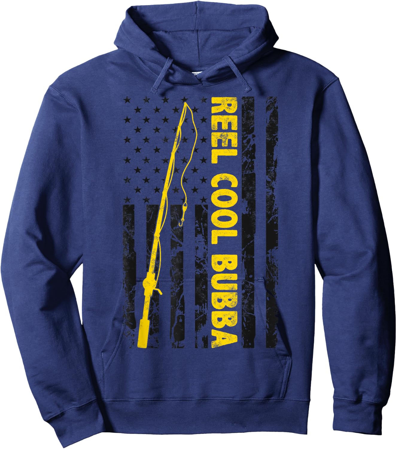 Reel cool Bubba Fishing American Flag Gift Fisherman Bubba Hoodie - Hoodie | Navy