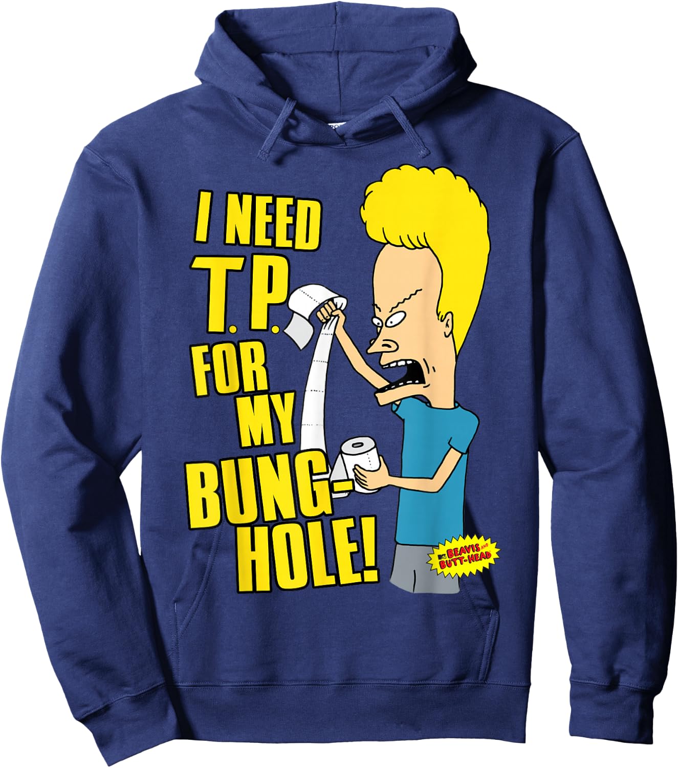 Beavis and Butt-Head I Need T.P. For My Bung-Hole Hoodie - Hoodie | Navy