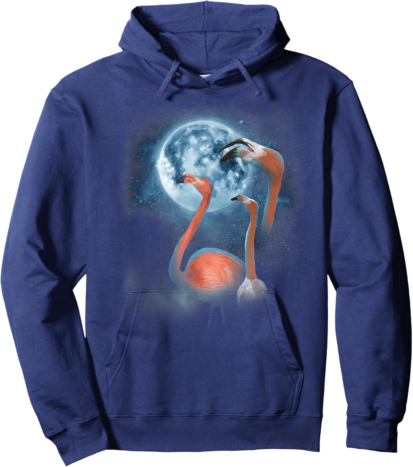 Funny Flamingo Shirt - Howling at the Moon Funny Flamingo Hoodie - Hoodie | Navy