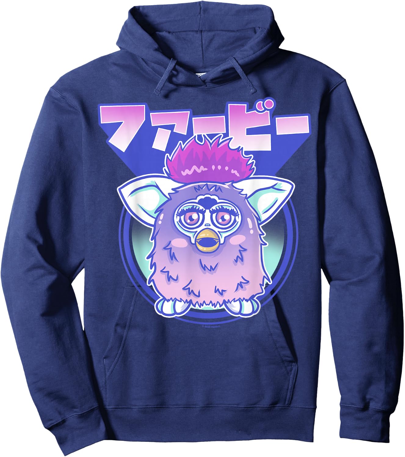 Gagaciso Furby Retro Pink Circle Kanji Portrait Hoodie - Hoodie | Navy