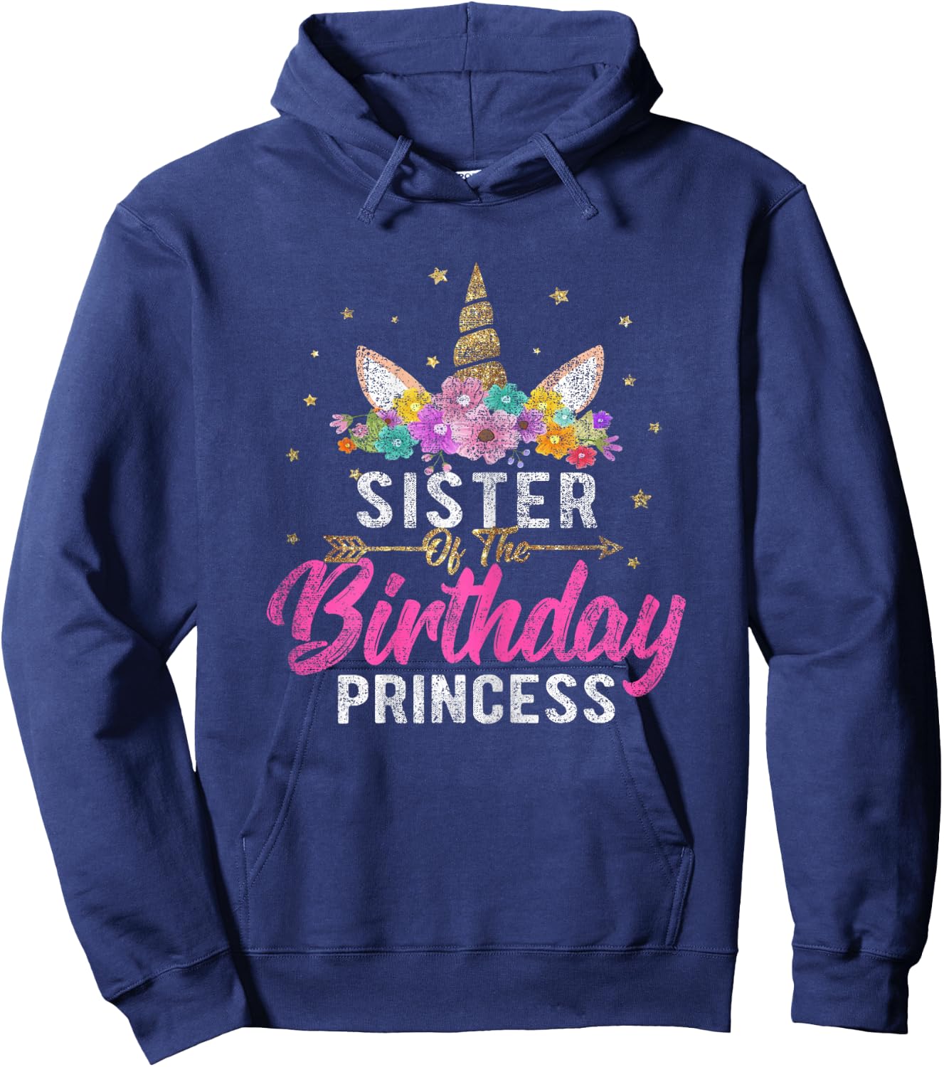 Unicorn Birthday Shirt Sister Of The Birthday Girl Gift Hoodie - Hoodie | Navy