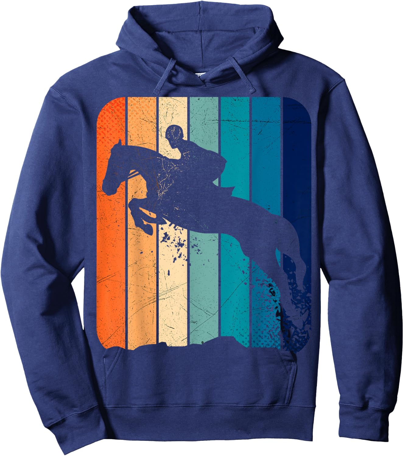 Girl Horse Stadium Jumping Equestrian Shirt Vintage Dressage Hoodie - Hoodie | Navy