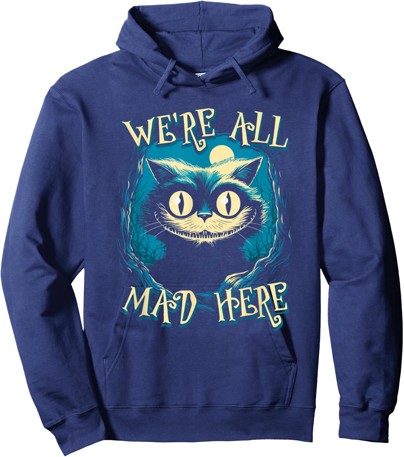 We're All Mad Here Cat Hoodie - Hoodie | Navy
