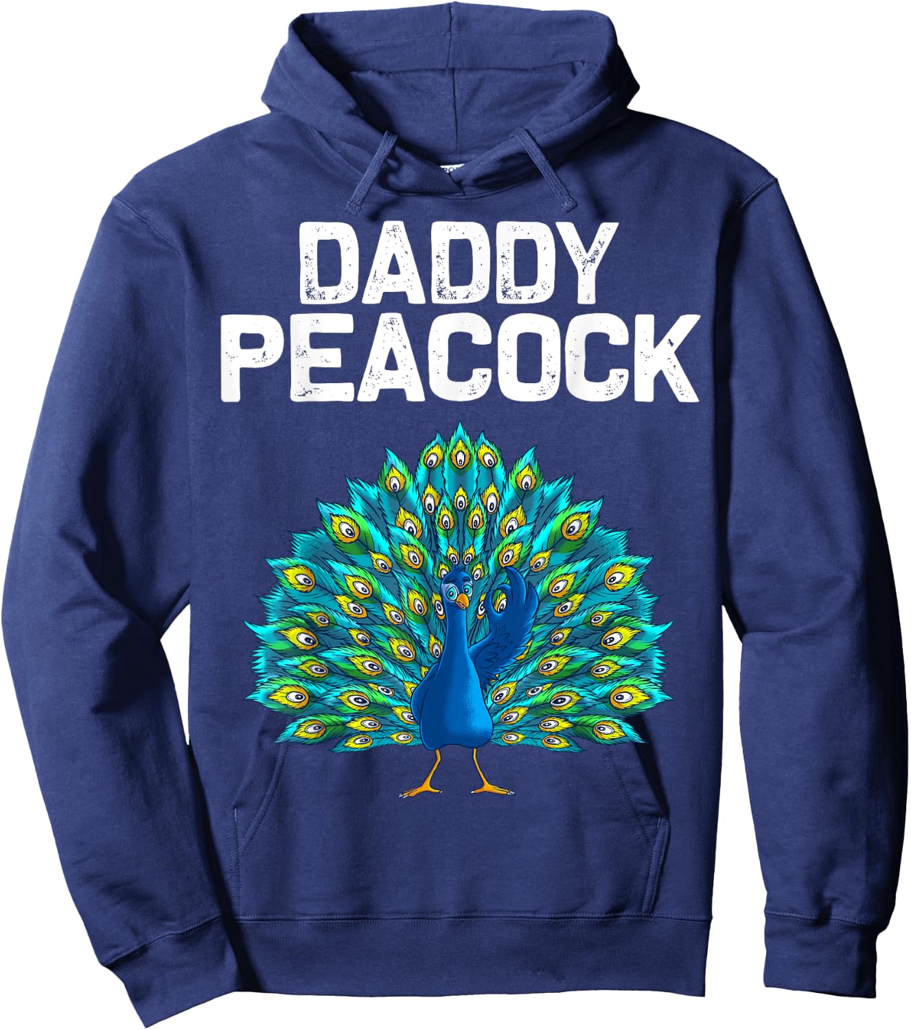Funny Peacock Gift Dad Men Peafowl Lover Bird Feather Hoodie - Hoodie | Navy