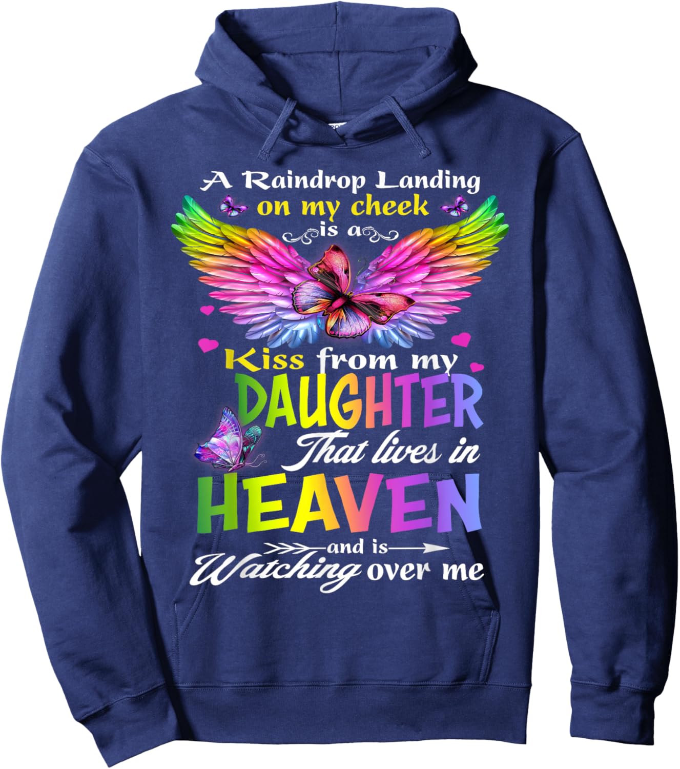 My Angel My Daughter, Repass Rememberance My Daughter Heaven Hoodie - Hoodie | Navy