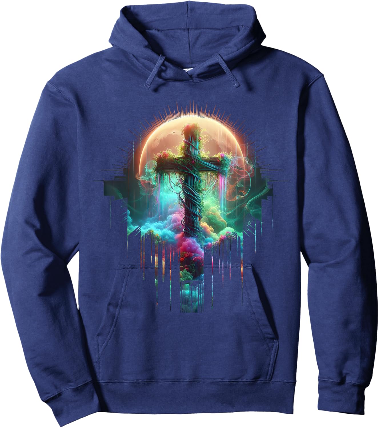 Christian Cross I am the Vine You are the branches Vibrant Hoodie - Hoodie | Navy