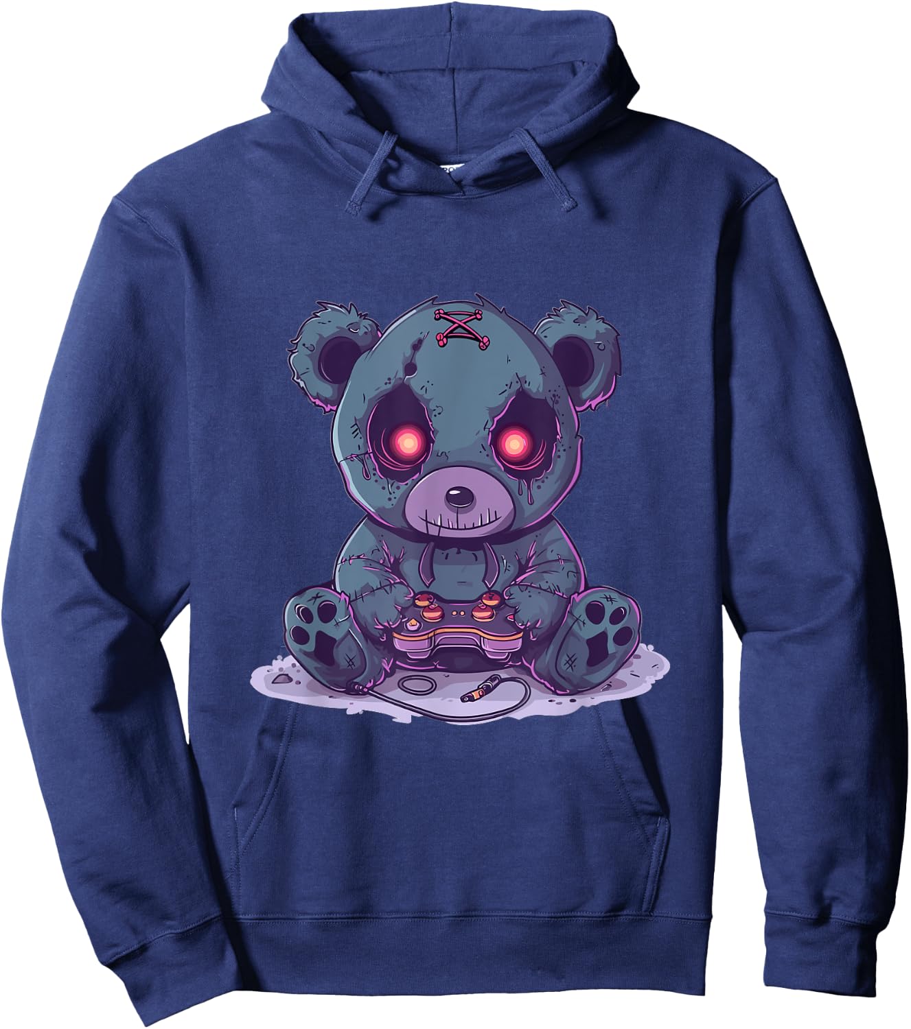 Goth Pastel Cute Creepy Kawaii Gamer Teddy Bear Gaming Hoodie - Hoodie | Navy