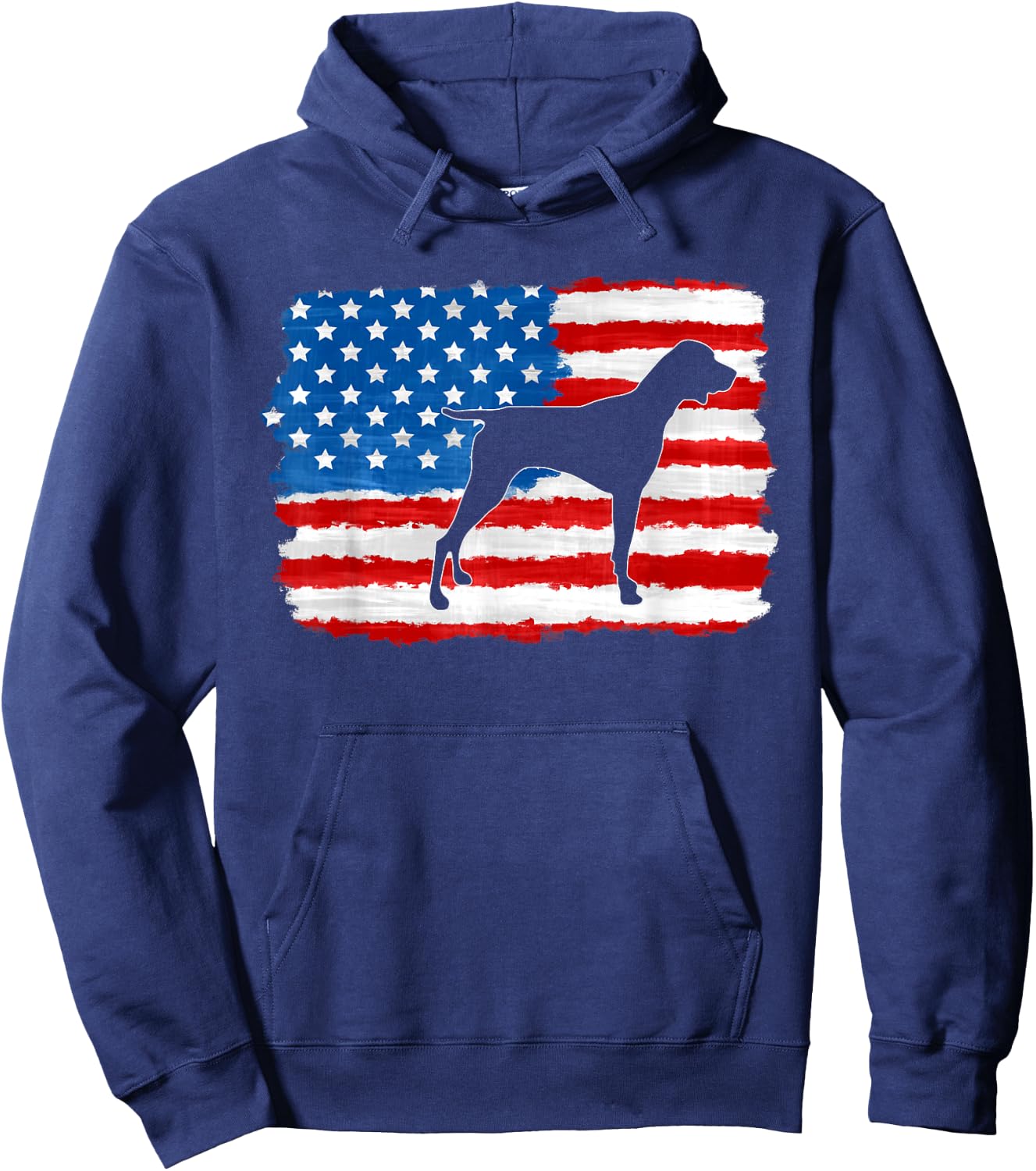 German Shorthaired Pointer 4th of July American Flag GSP Dog Hoodie - Hoodie | Navy