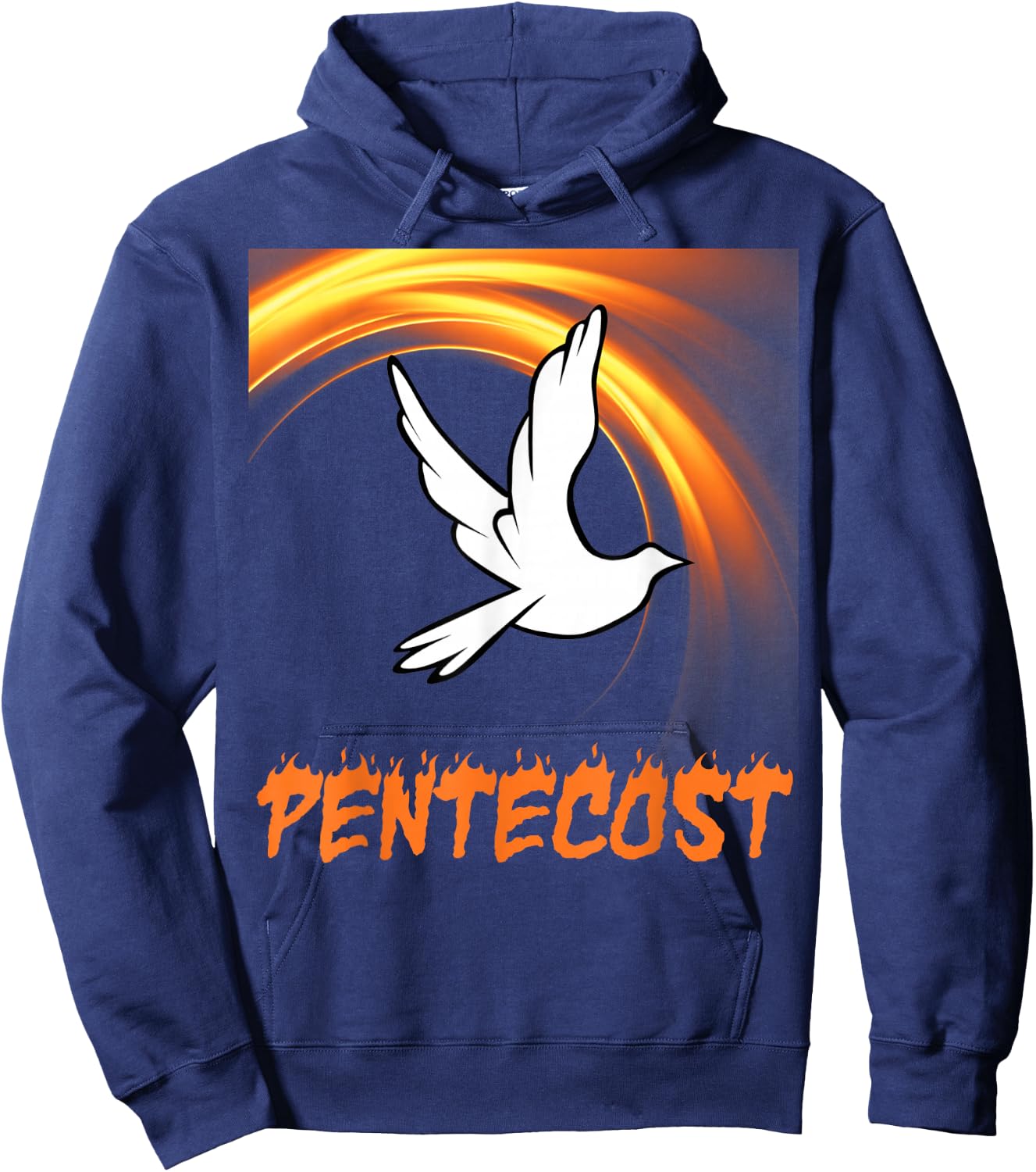 Pentecost Doves Fire Flame Holy Spirit Hoodie - Hoodie | Navy