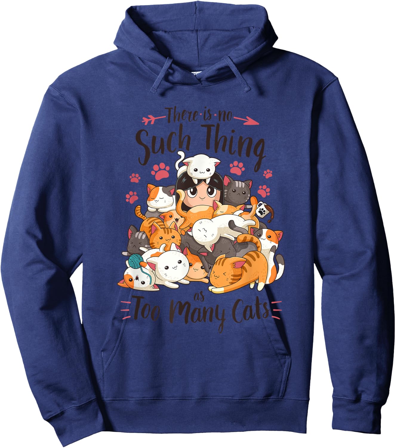 Funny Cat Lover No Such Thing as Too Many Cats Hoodie - Hoodie | Navy