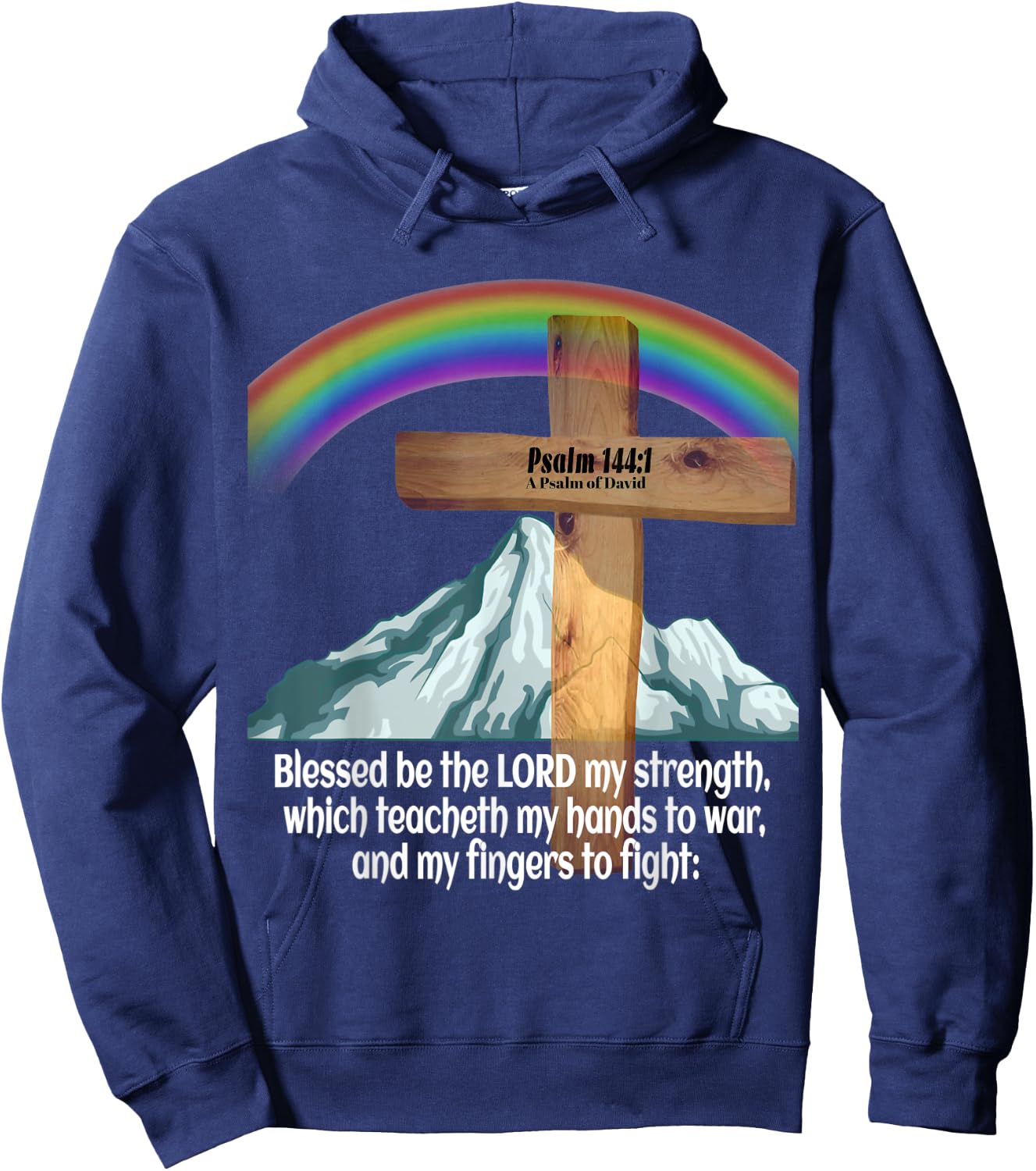 Psalm 144:1, A Psalm of David Hoodie - Hoodie | Navy