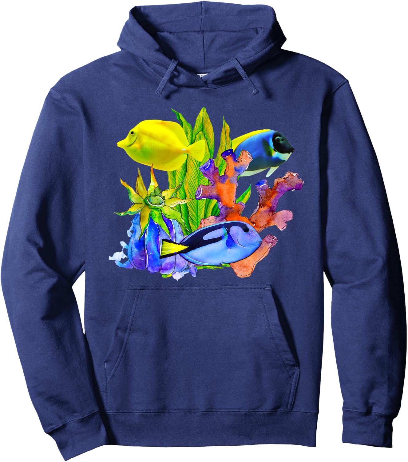 Yellow Tangs Reef Saltwater Marine Aquarium Fish Tank Gift Hoodie - Hoodie | Navy