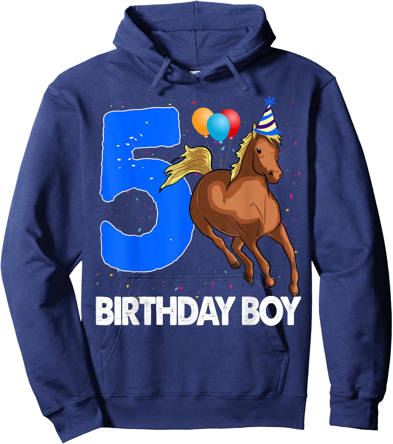 Birthday Boy 5 Riding Rider Shirts Horse Love Party Hoodie - Hoodie | Navy