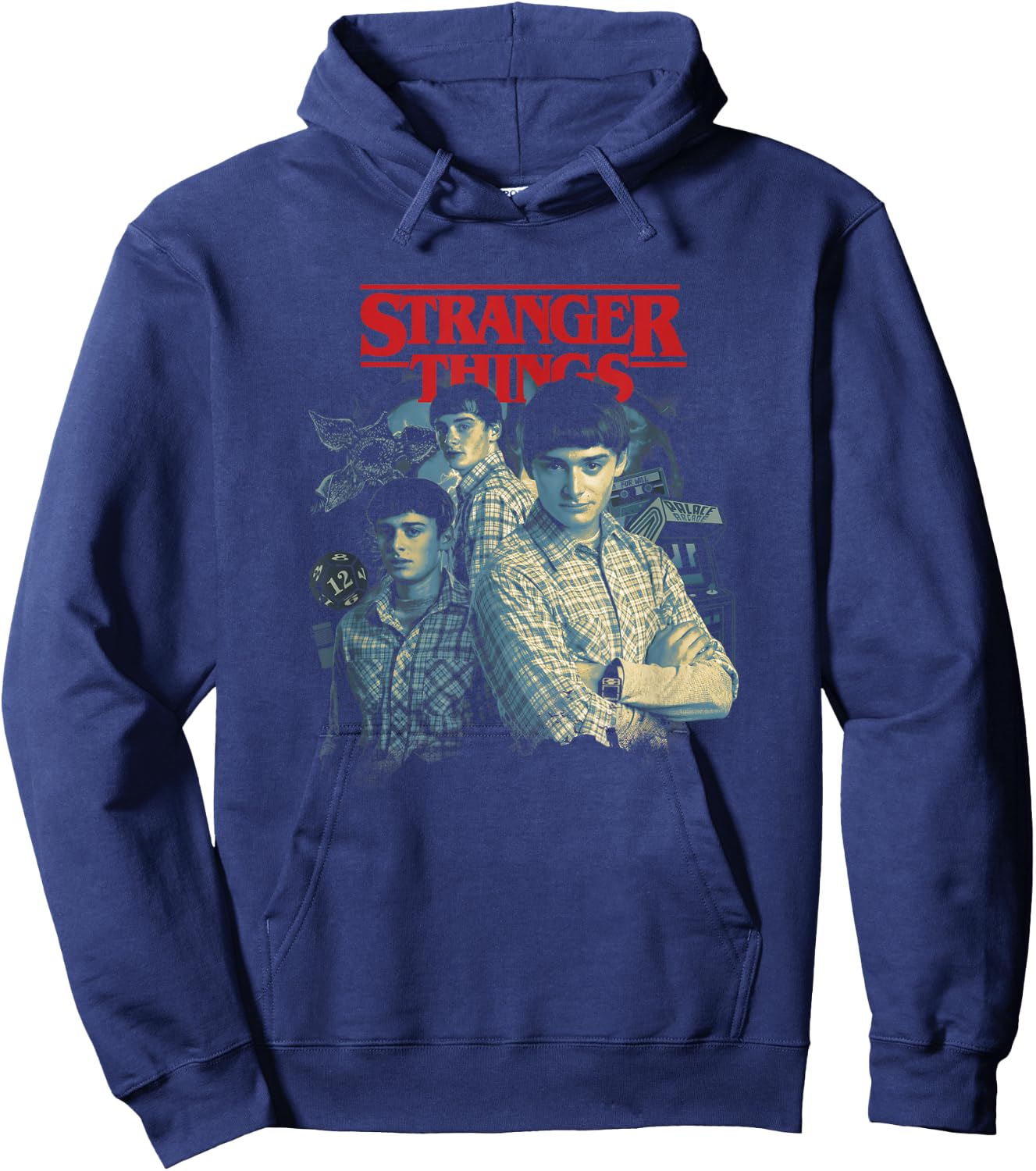 Stranger Things Will Byers Collage Retro Big Chest Portrait Hoodie - Hoodie | Navy