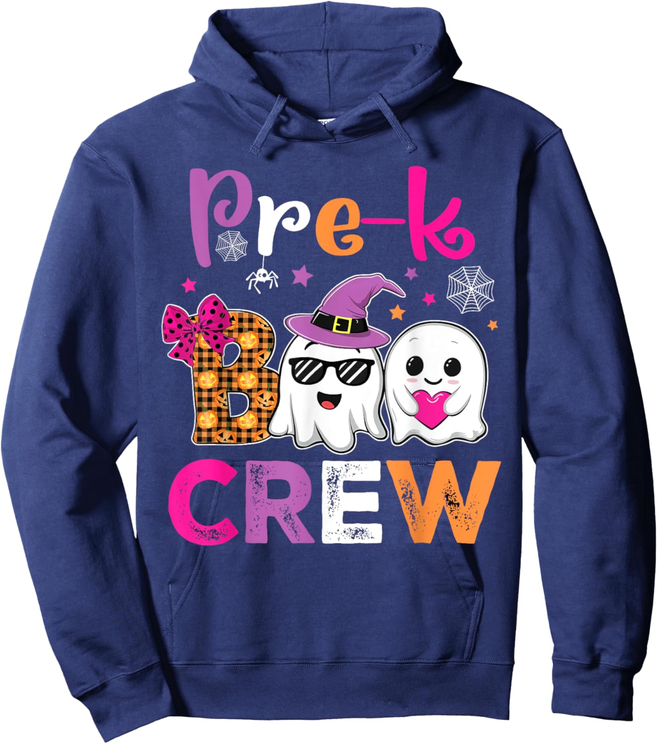 Funny Pre-K Boo Crew Teacher Kids Halloween Spooky Costume Hoodie - Hoodie | Navy