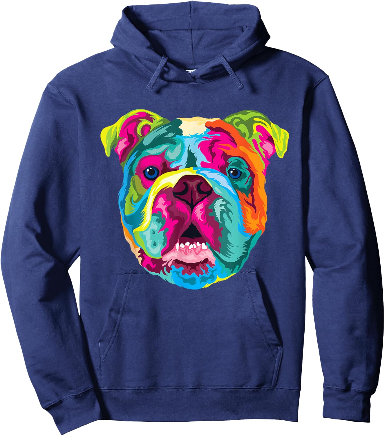 Pop Art English Bulldog Pet Paw Gift Men Women Dog Lover Hoodie - Hoodie | Navy