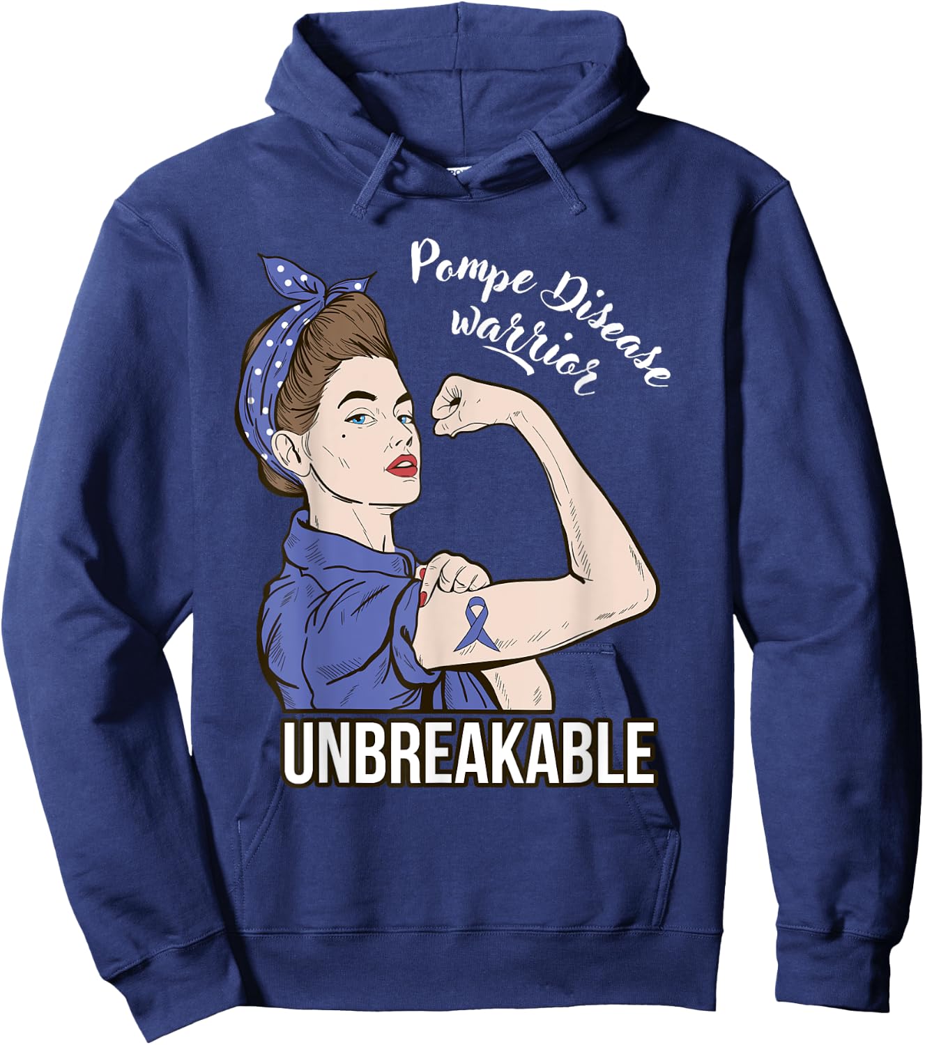 Pompe Disease Awareness Warrior Unbreakable Support Hoodie - Hoodie | Navy