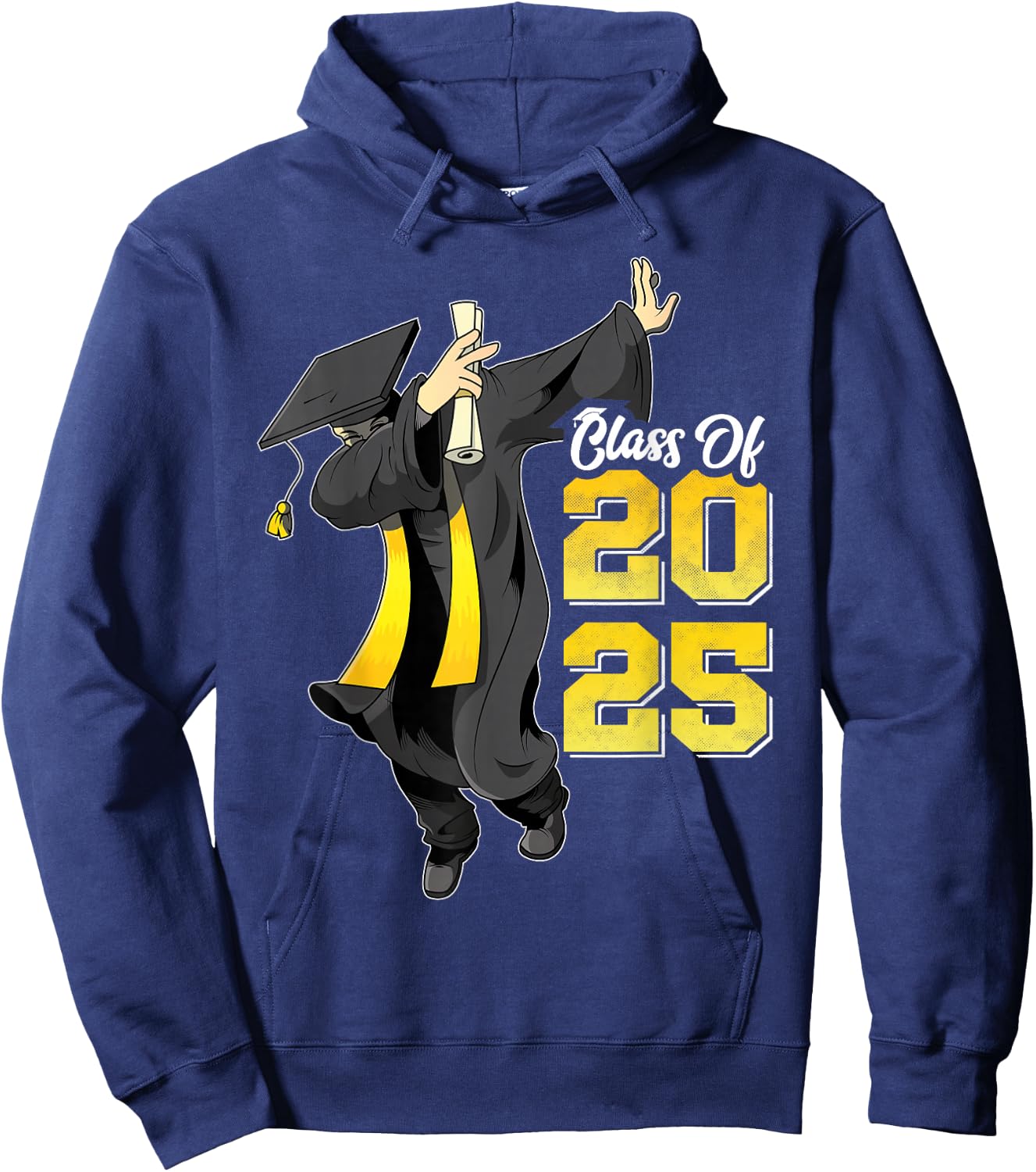 Dabbing Graduation Class of 2025 Gift Men Funny Graduation Hoodie - Hoodie | Navy