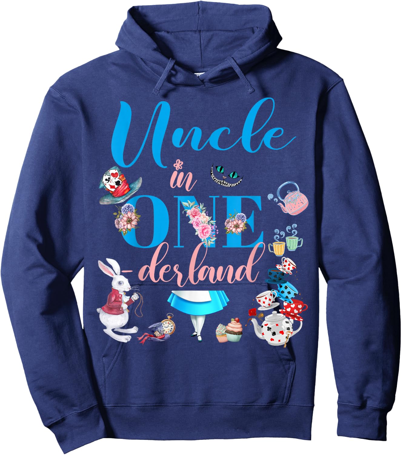 Alice in ONEderland Family Uncle Of The Birthday Girl Hoodie - Hoodie | Navy
