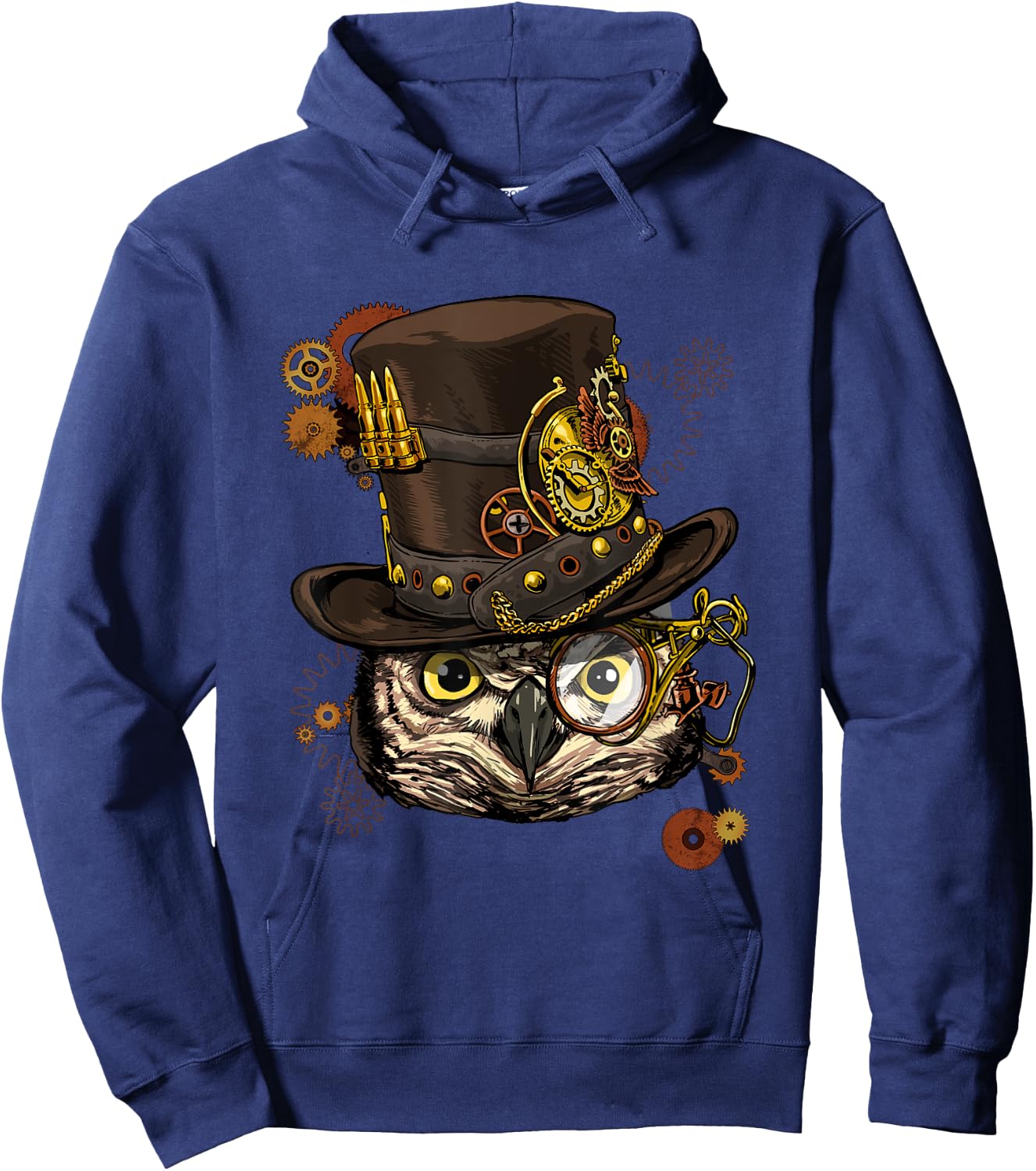 Steampunk Owl Mechanical Steampunk Gears Bird Owl Lover Hoodie - Hoodie | Navy