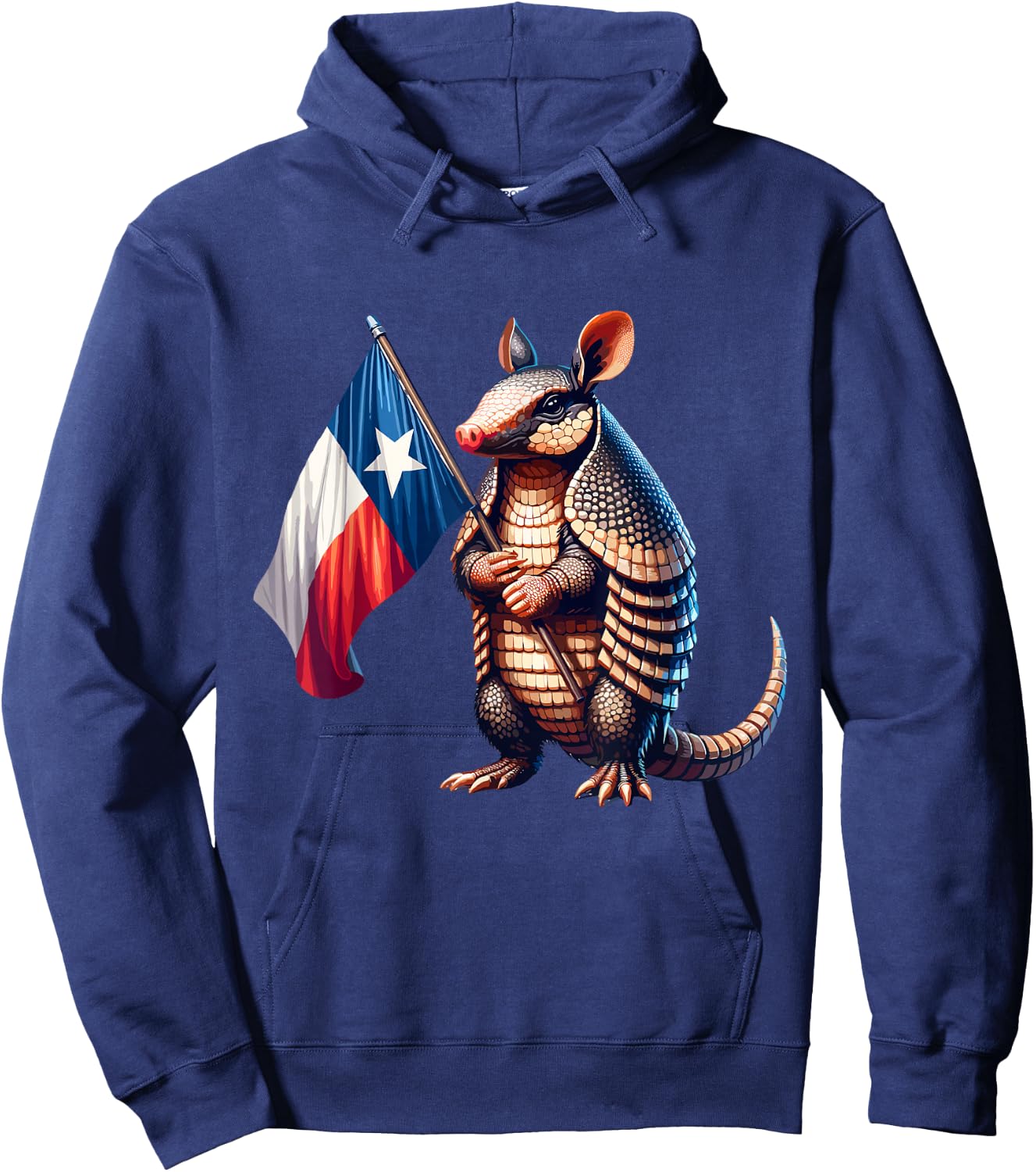 Texas Flag Texan Armadillo Hoodie - Hoodie | Navy