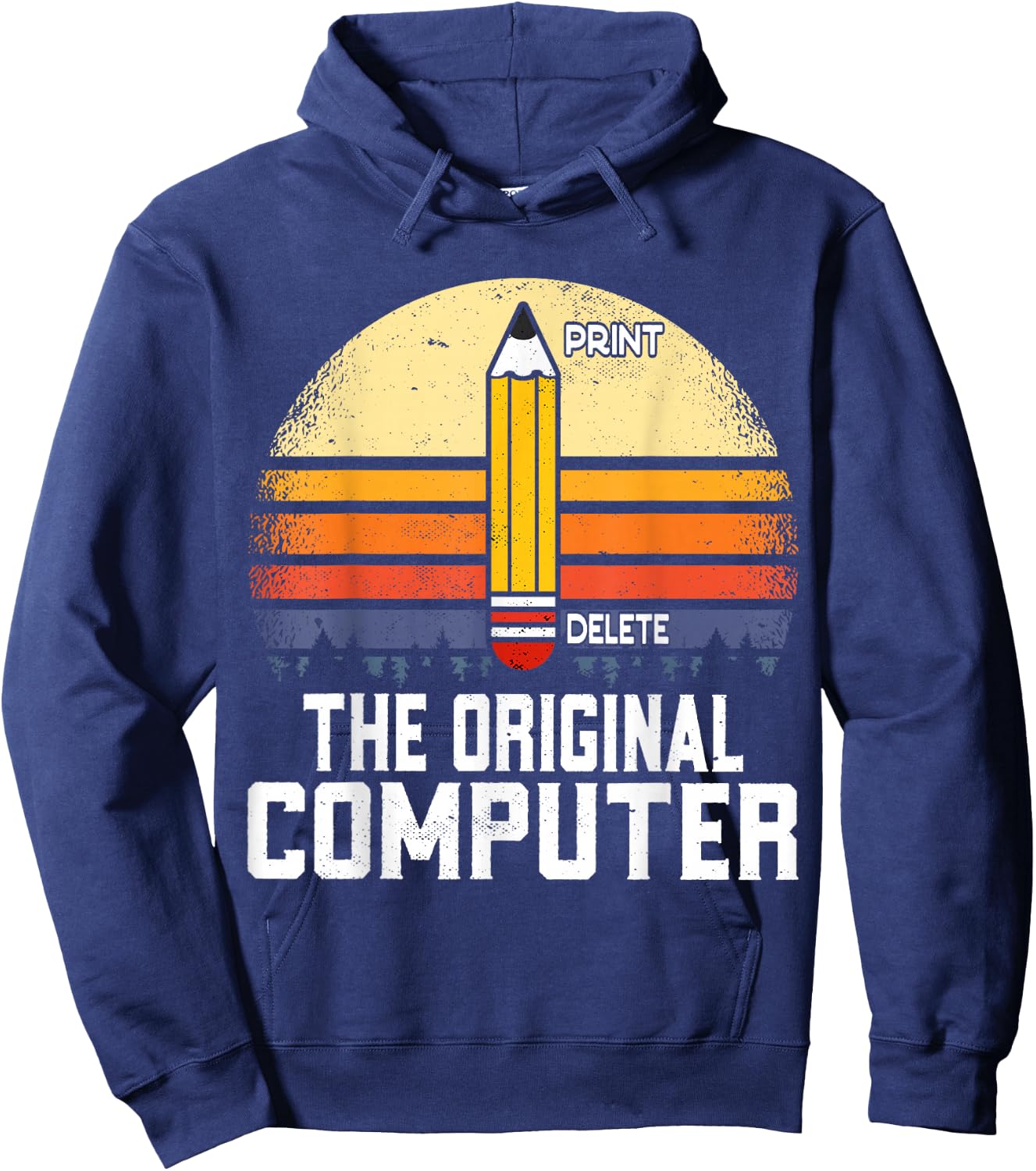 The Original Computer Funny Pencil Geek Nerd Hoodie - Hoodie | Navy