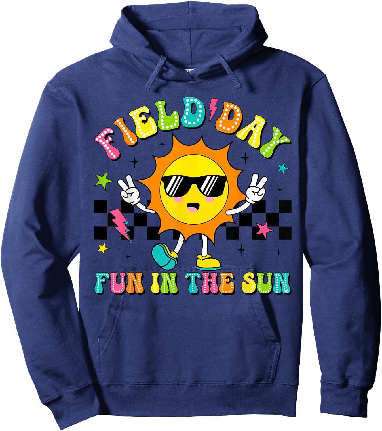 Field Day Fun In The Sun Let Games Begin 2024 Teachers Kids Hoodie - Hoodie | Navy