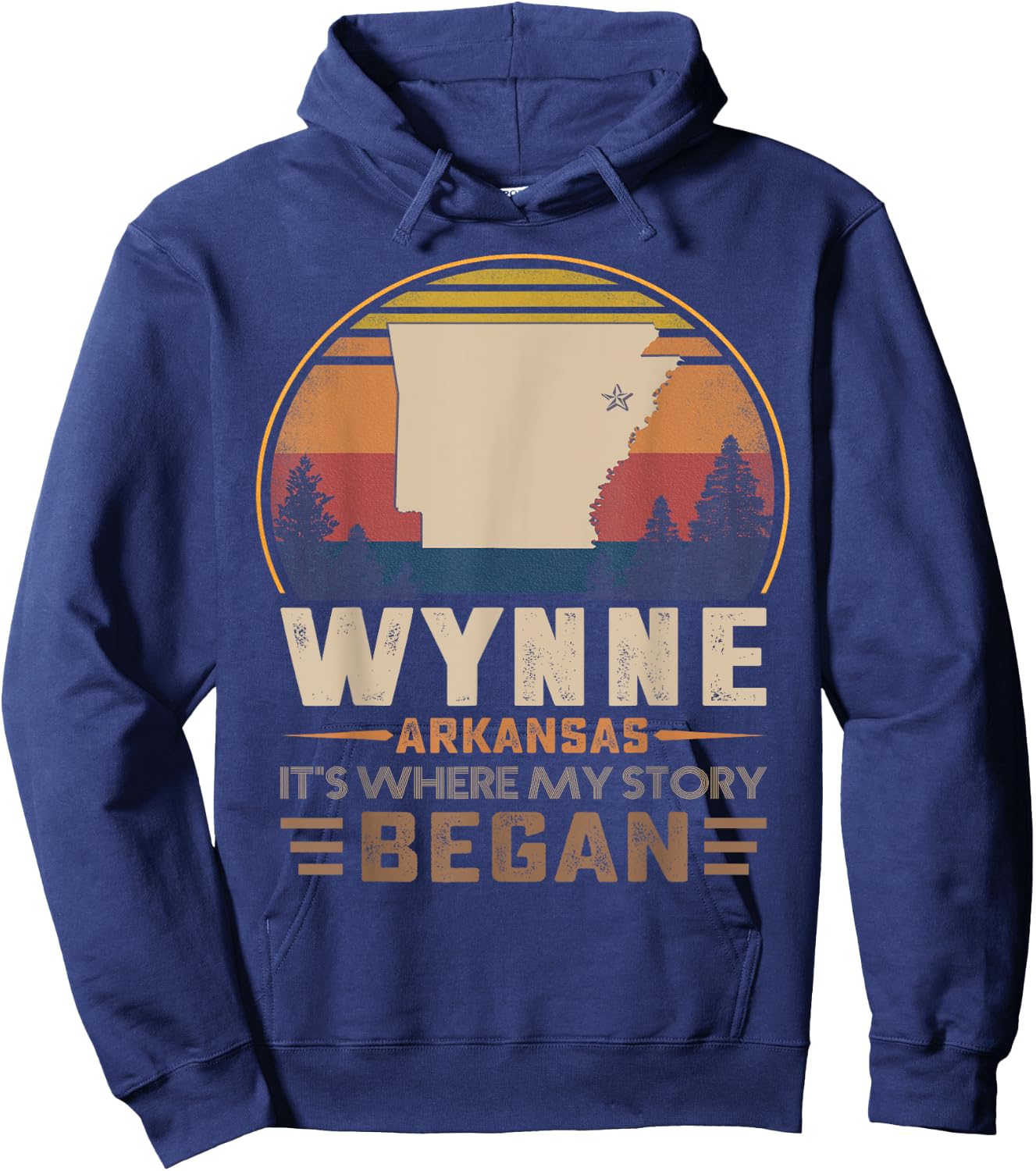 Vintage Wynne Arkansas Homtown My Story Began Hoodie - Hoodie | Navy