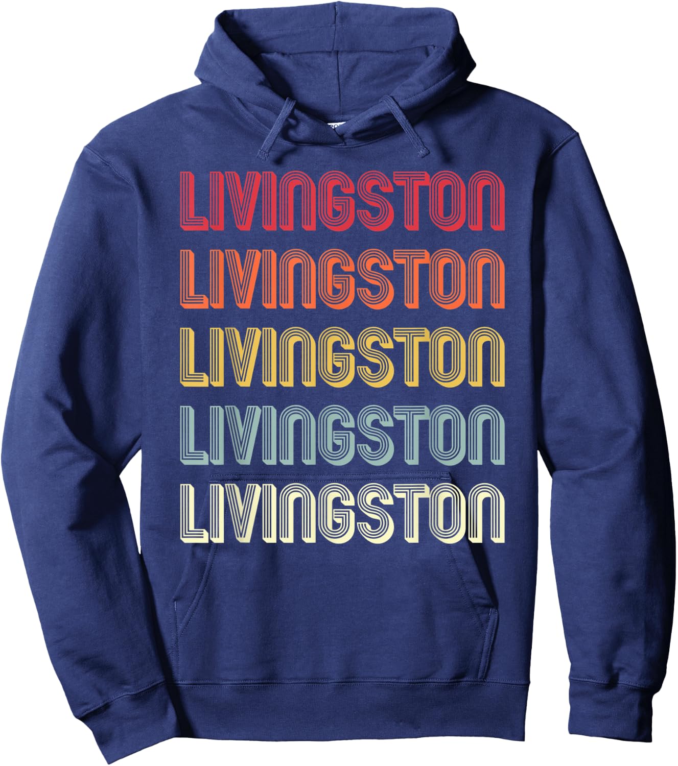 LIVINGSTON Gift Surname Funny Retro Vintage Birthday Reunion Hoodie - Hoodie | Navy