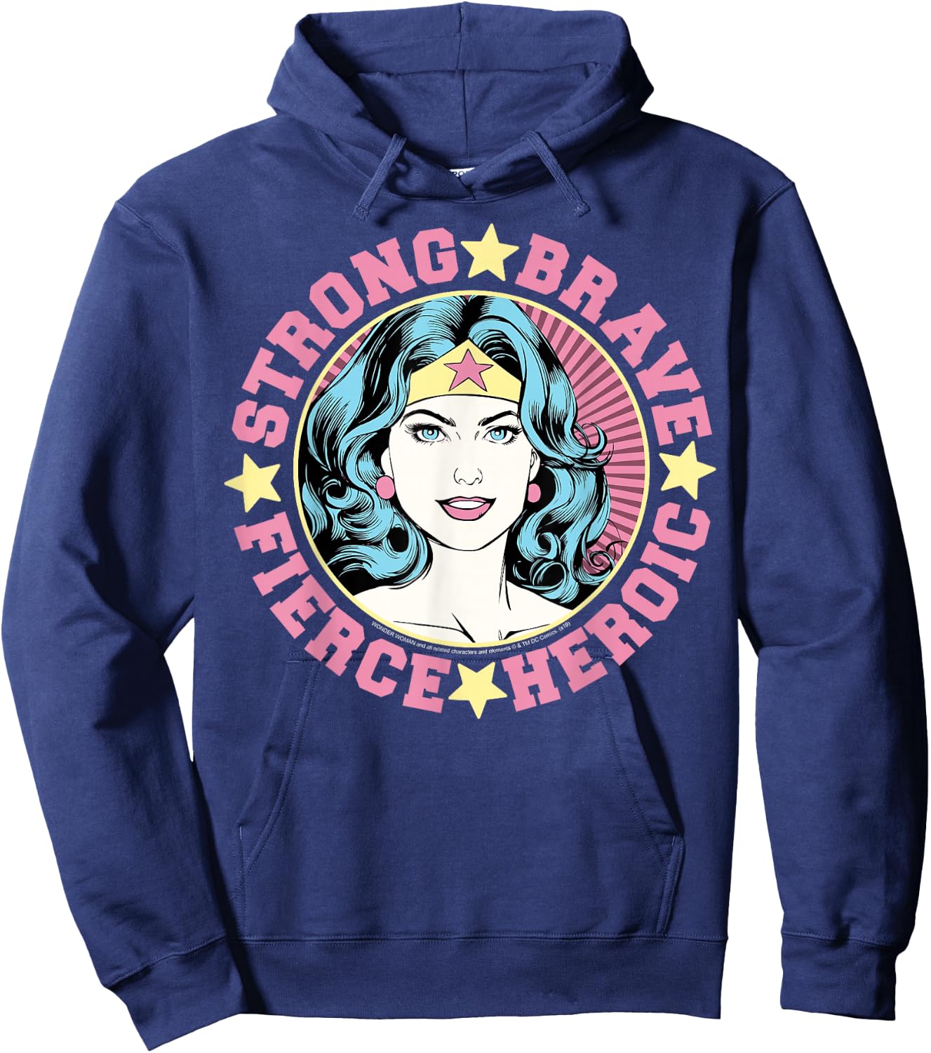 DC Comics Wonder Woman Strong Brave Vintage Wrap Around Hoodie - Hoodie | Navy